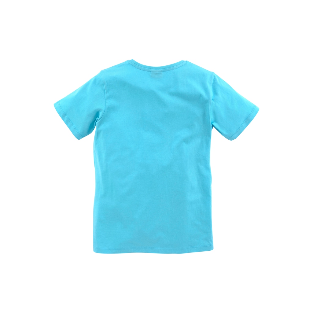 KIDSWORLD T-Shirt »WECK MICH VOR DER PAUSE«, Spruch
