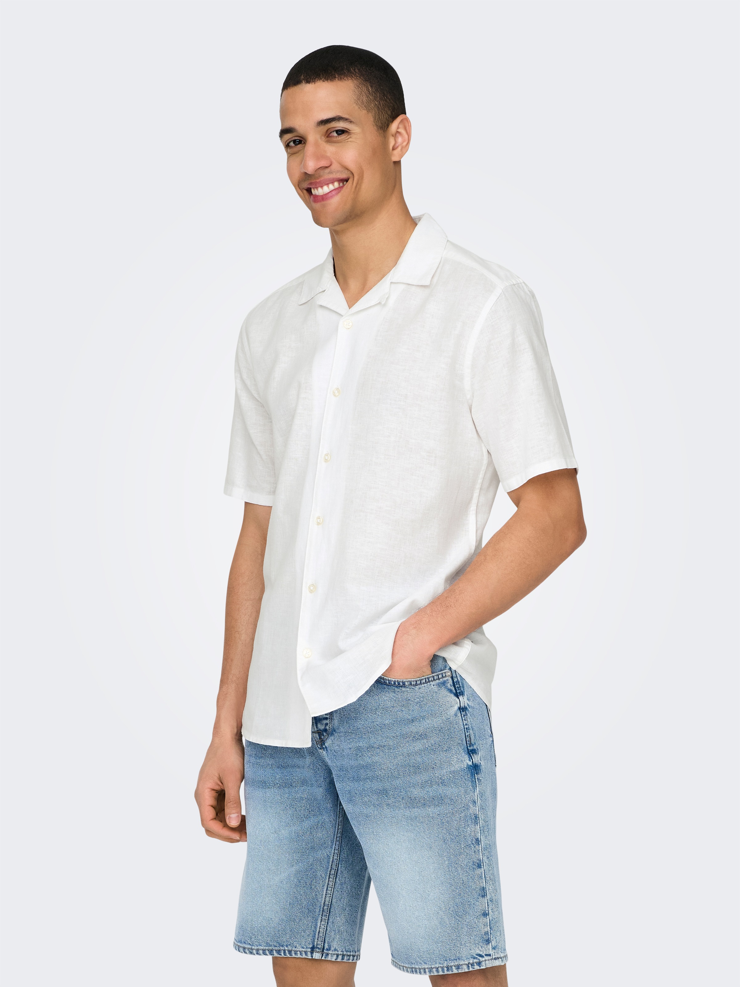 ONLY & SONS Kurzarmhemd »ONSCAIDEN SS SOLID RESORT LINEN NOOS«