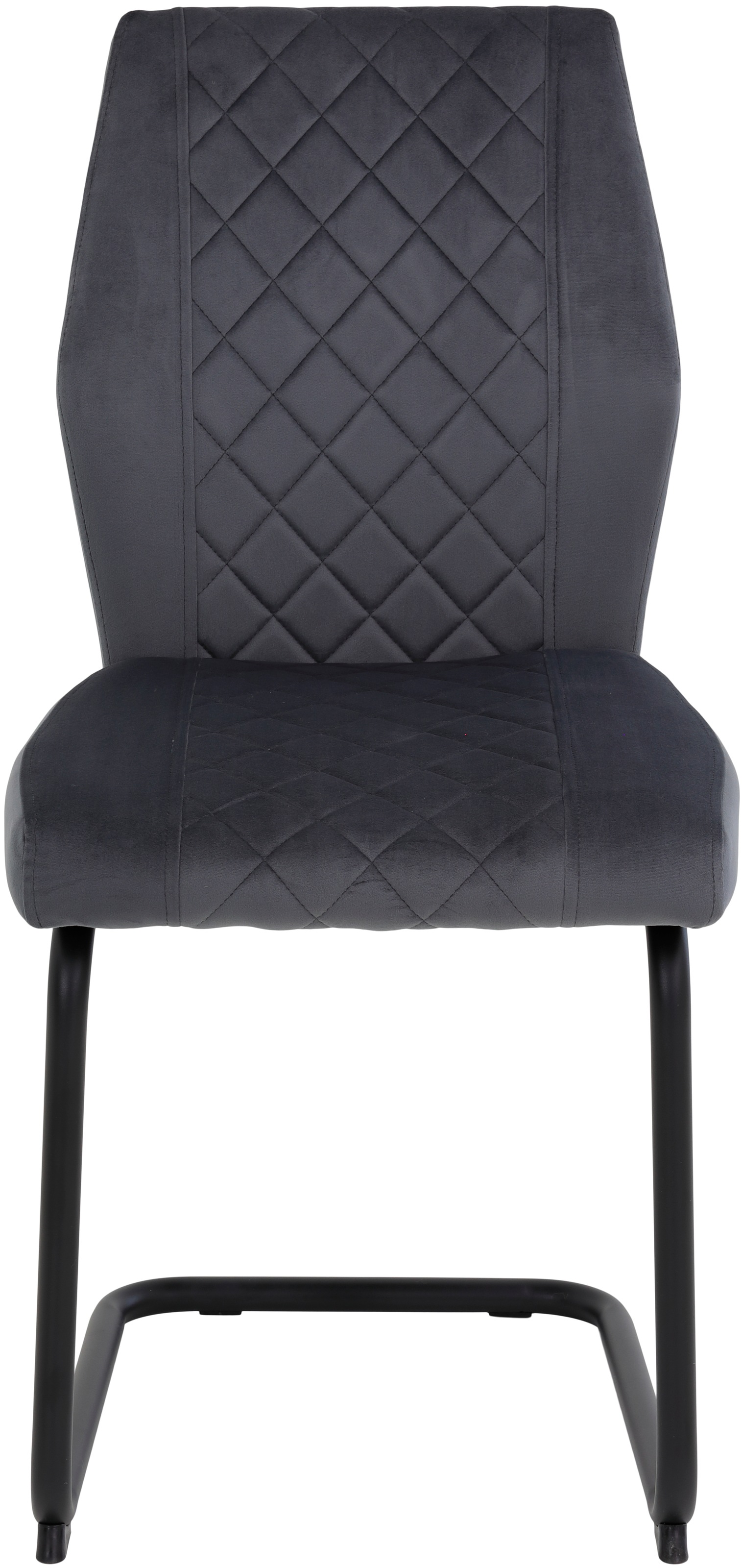 HELA Freischwinger »Freischwinger DALLAS 140kg belastbar, mit Rautensteppung«, (Set), 2 St., Samtvelours VELVET, Esszimmerstuhl, Rücken und Sitz ergonomisch gepolstert