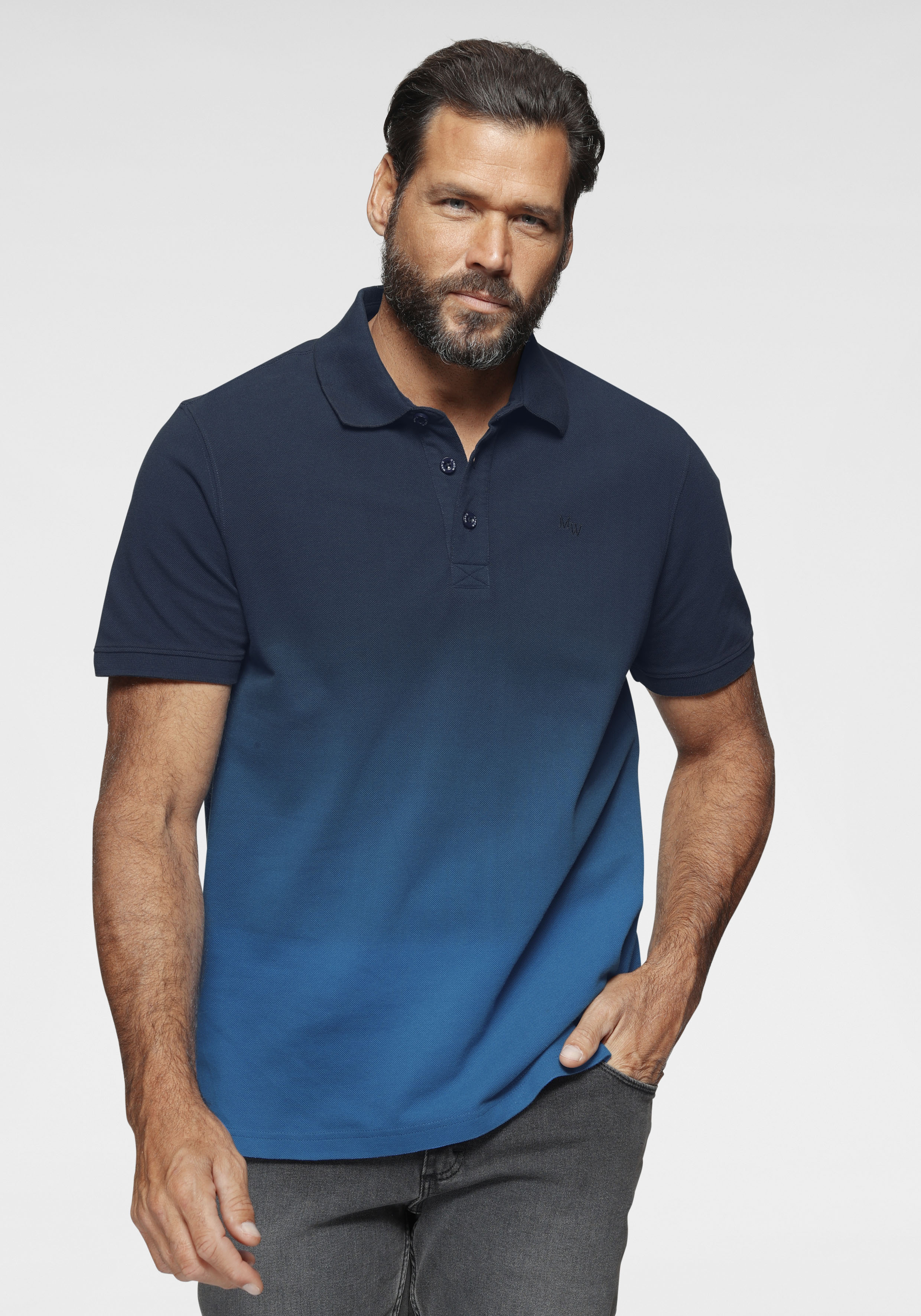 Poloshirt, mit Farbverlauf