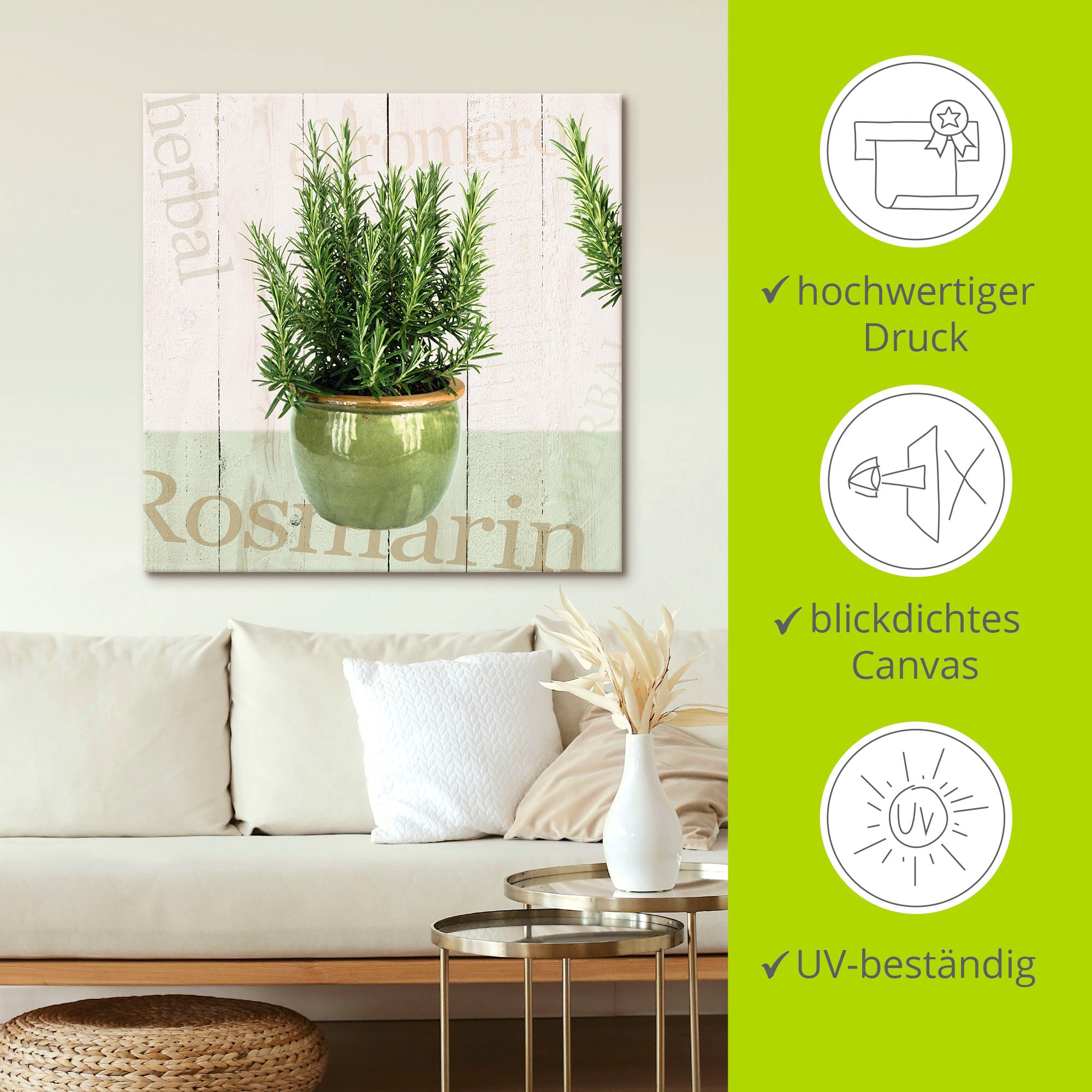Artland Wandbild »Rosmarin«, Pflanzen, (1 St.), als Alubild, Outdoorbild, Leinwandbild, Poster in verschied. Grössen