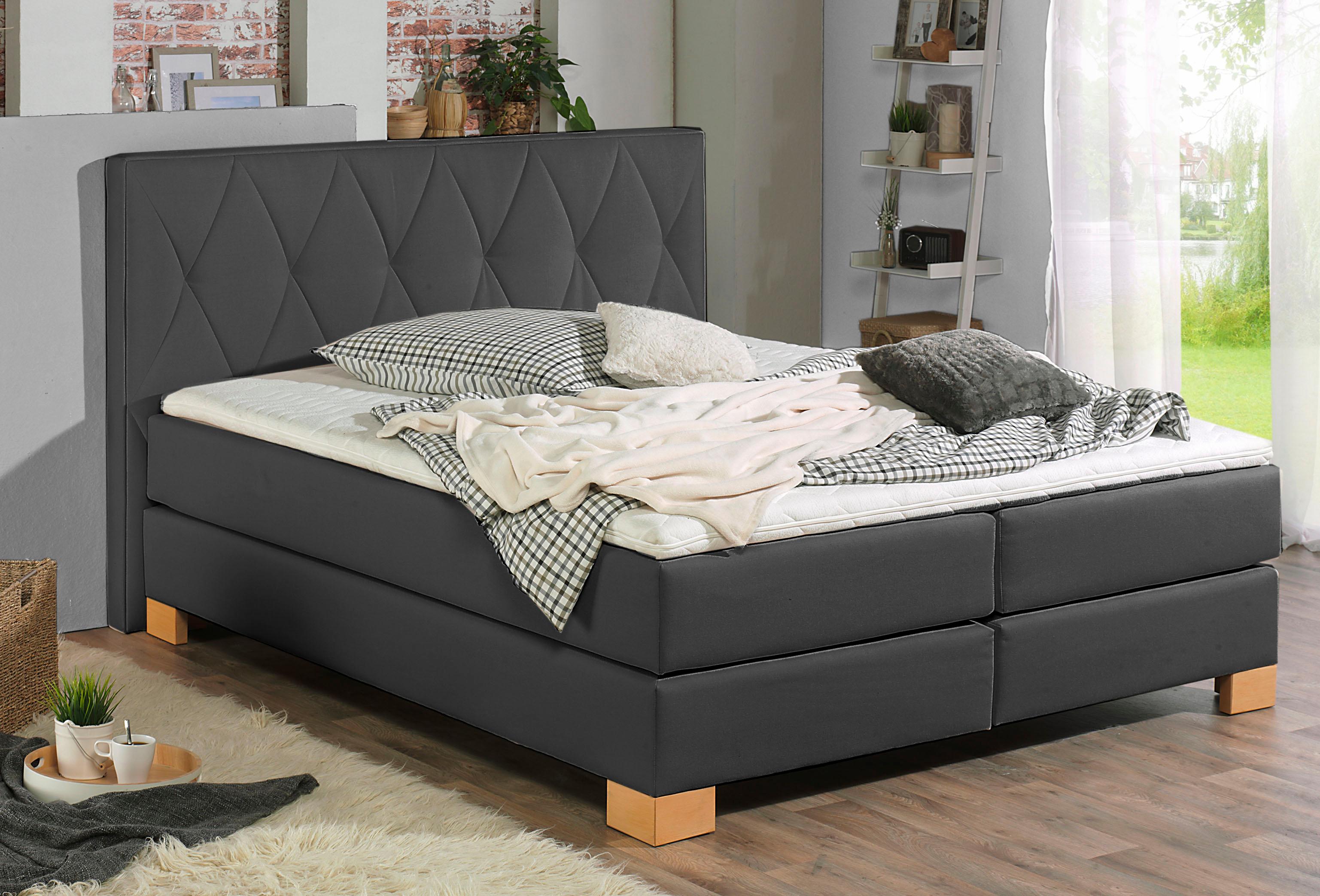 Home affaire Boxspringbett "Merino" incl. Kaltschaumtopper, 5, Breiten, 2 Härtegrade, 3 Ausführungen