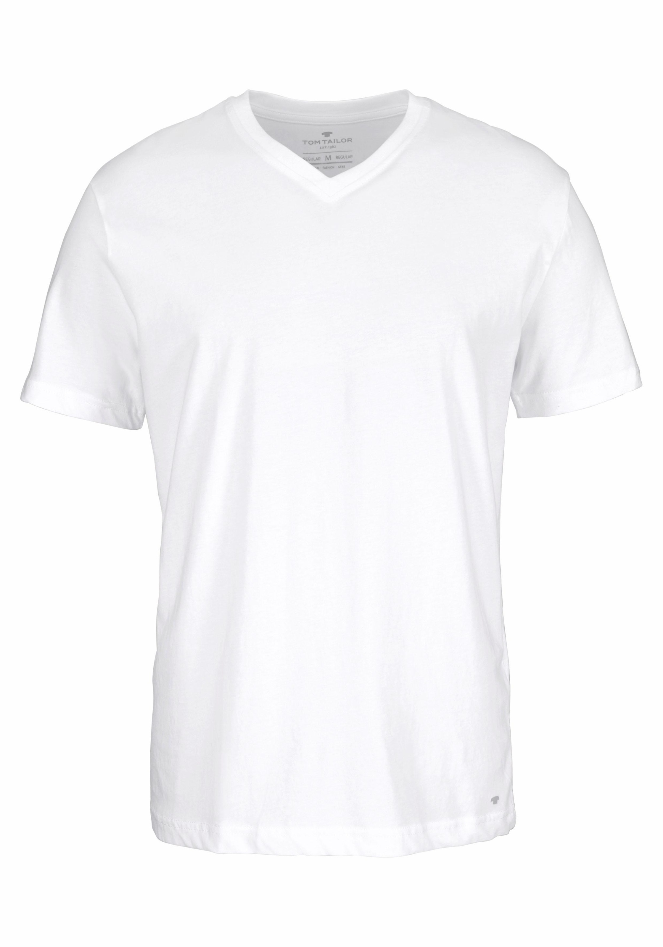 TOM TAILOR T-Shirt, (2er-Pack), mit V-Ausschnitt
