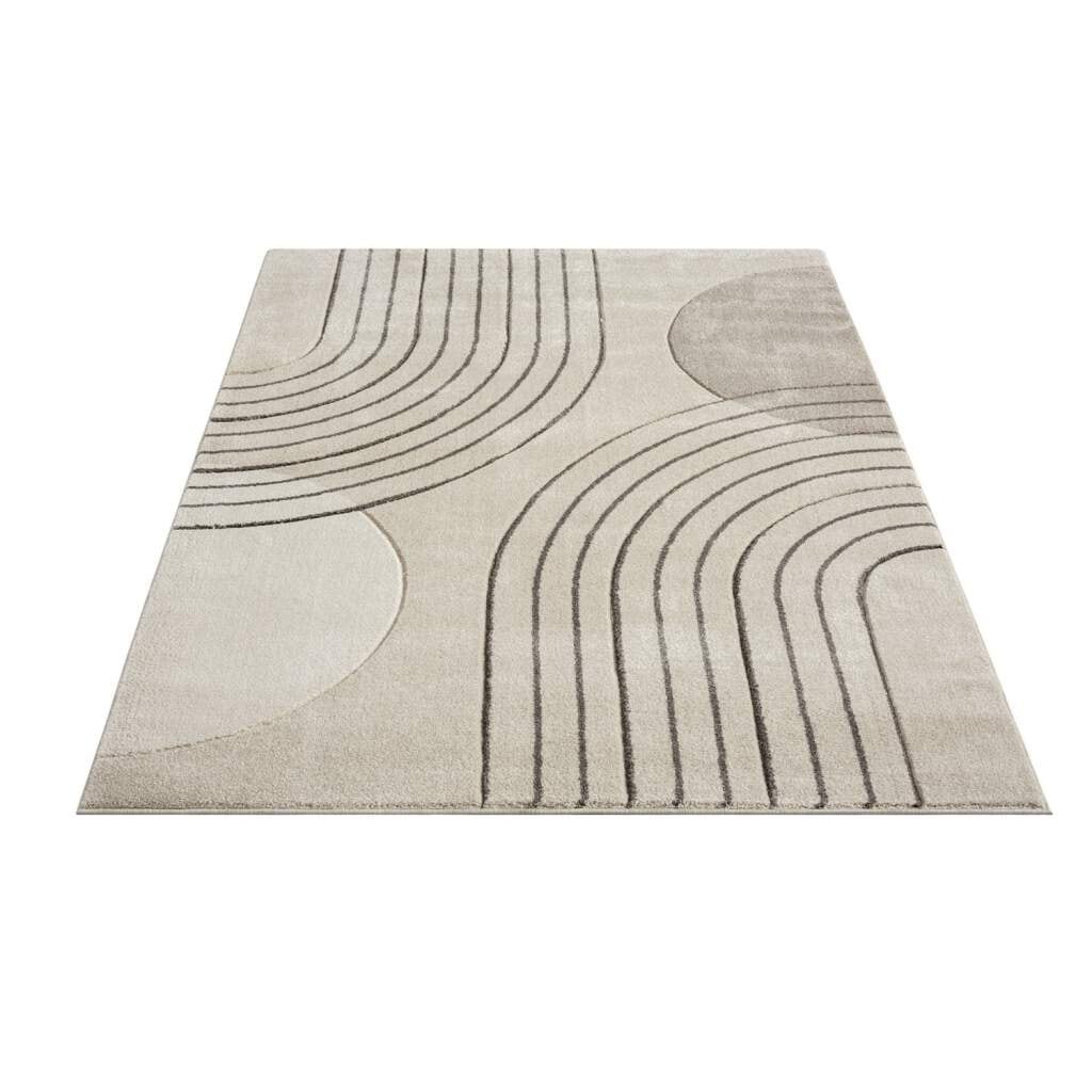 Carpet City Teppich »BONITO7170«, rechteckig, 11 mm Höhe, Flachflor, Hochtief-Muster/ 3D-Effekt, Geo-Muster, für Wohnzimmer