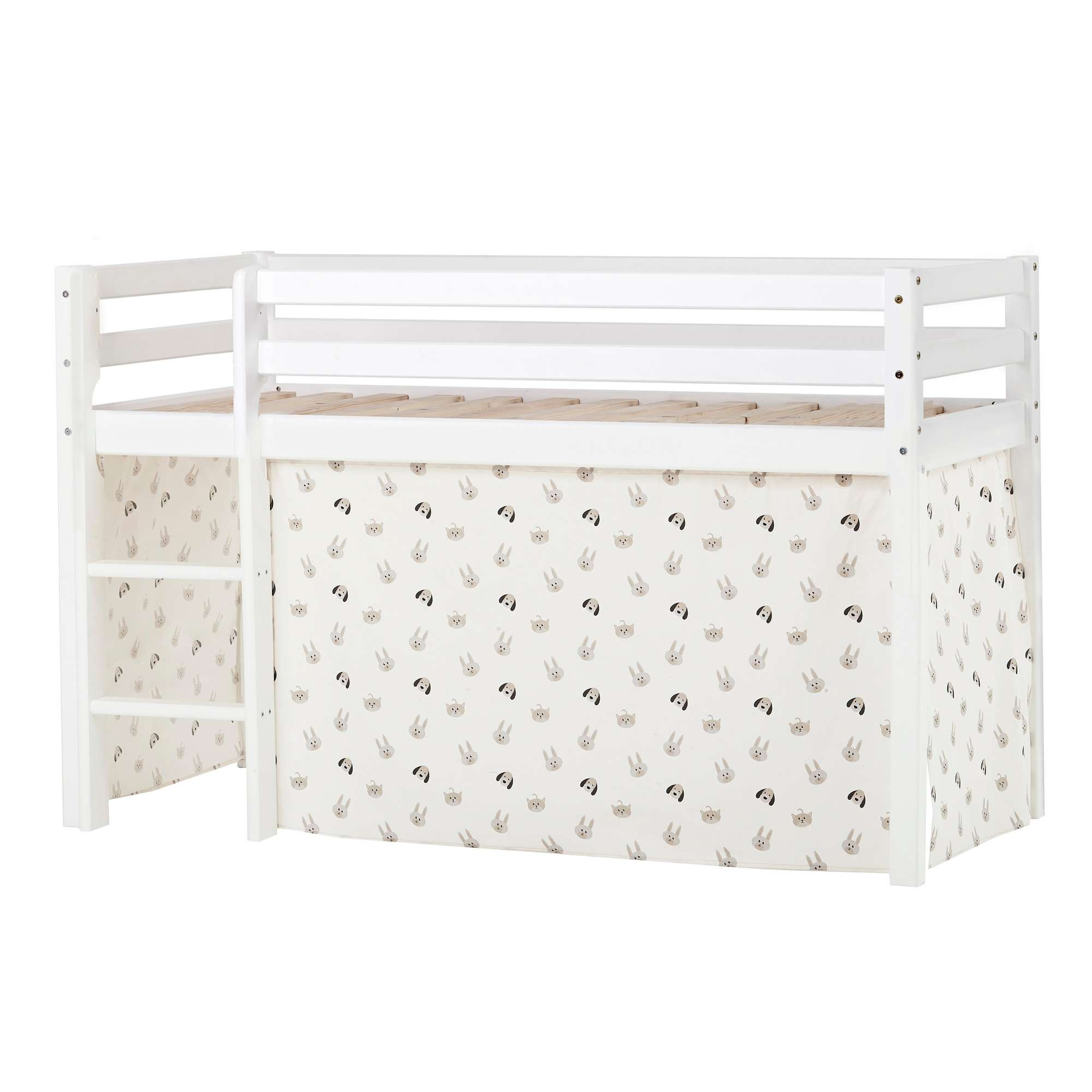 Hoppekids Hochbett »ECO Dream, Kinderbett, Spielbett, Halbhohes Bett aus Massivholz« inkl. Vorhang-Set Creator, Bettgrösse & Matratze wählbar