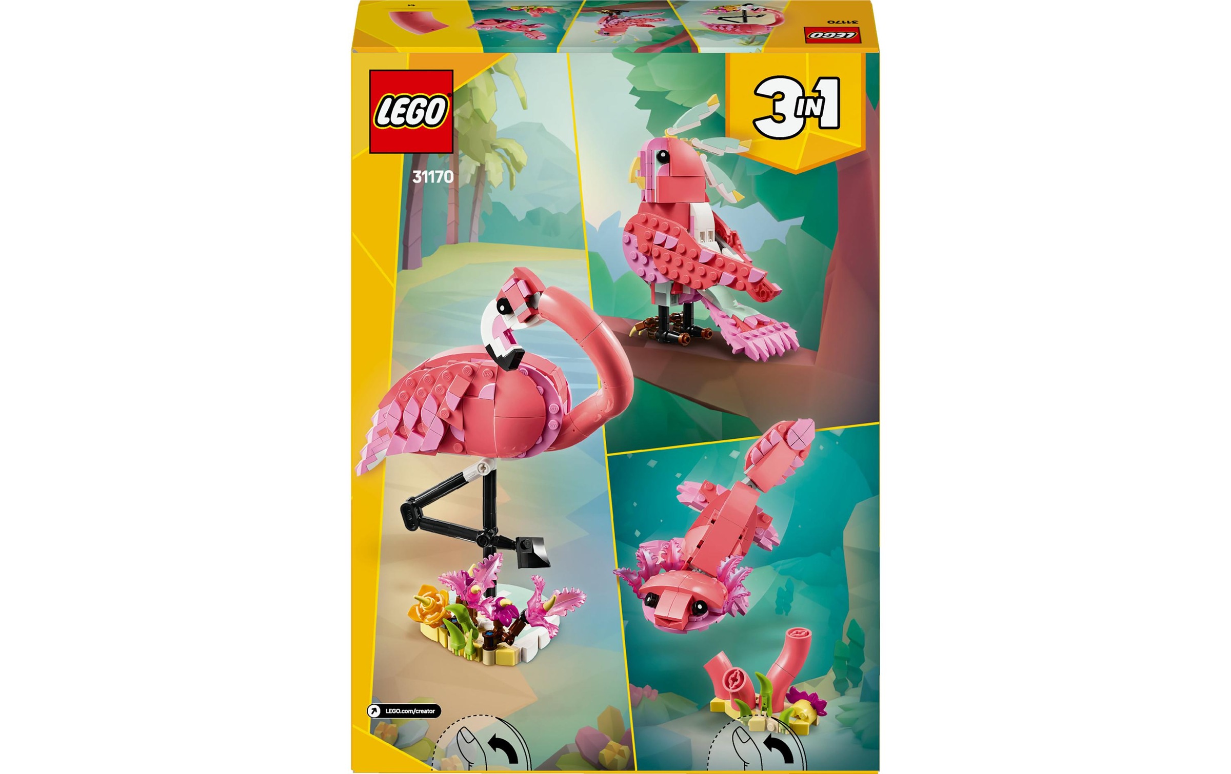 LEGO® Spielbausteine »Creator Wilde Tiere: Rosa Flamingo 31170«, (288 St.)