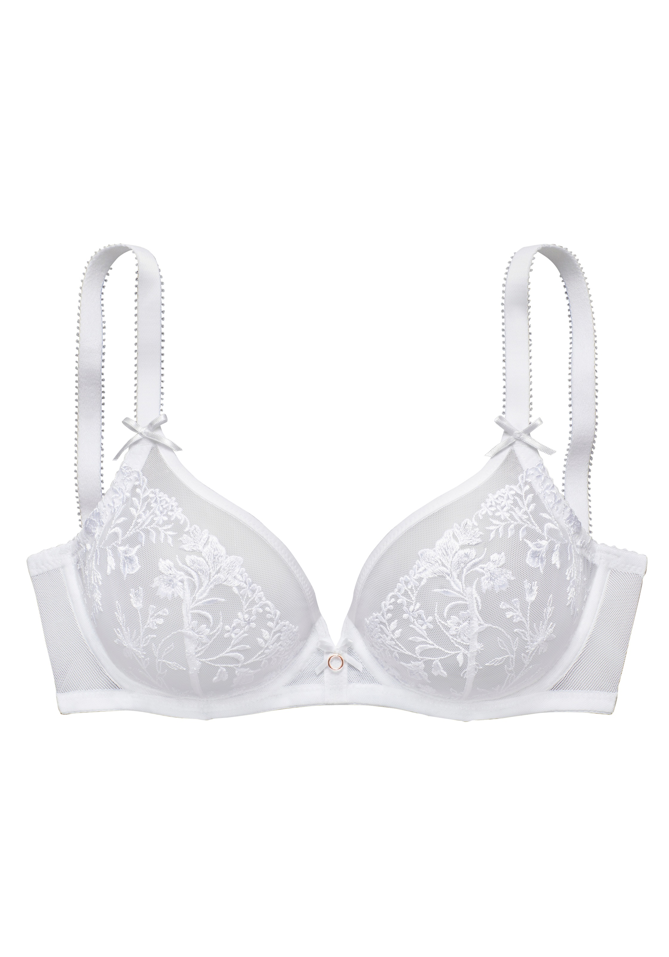 LASCANA Bügel-BH mit zarter Blumenstickerei und filigranen Accessoires, sexy Dessous