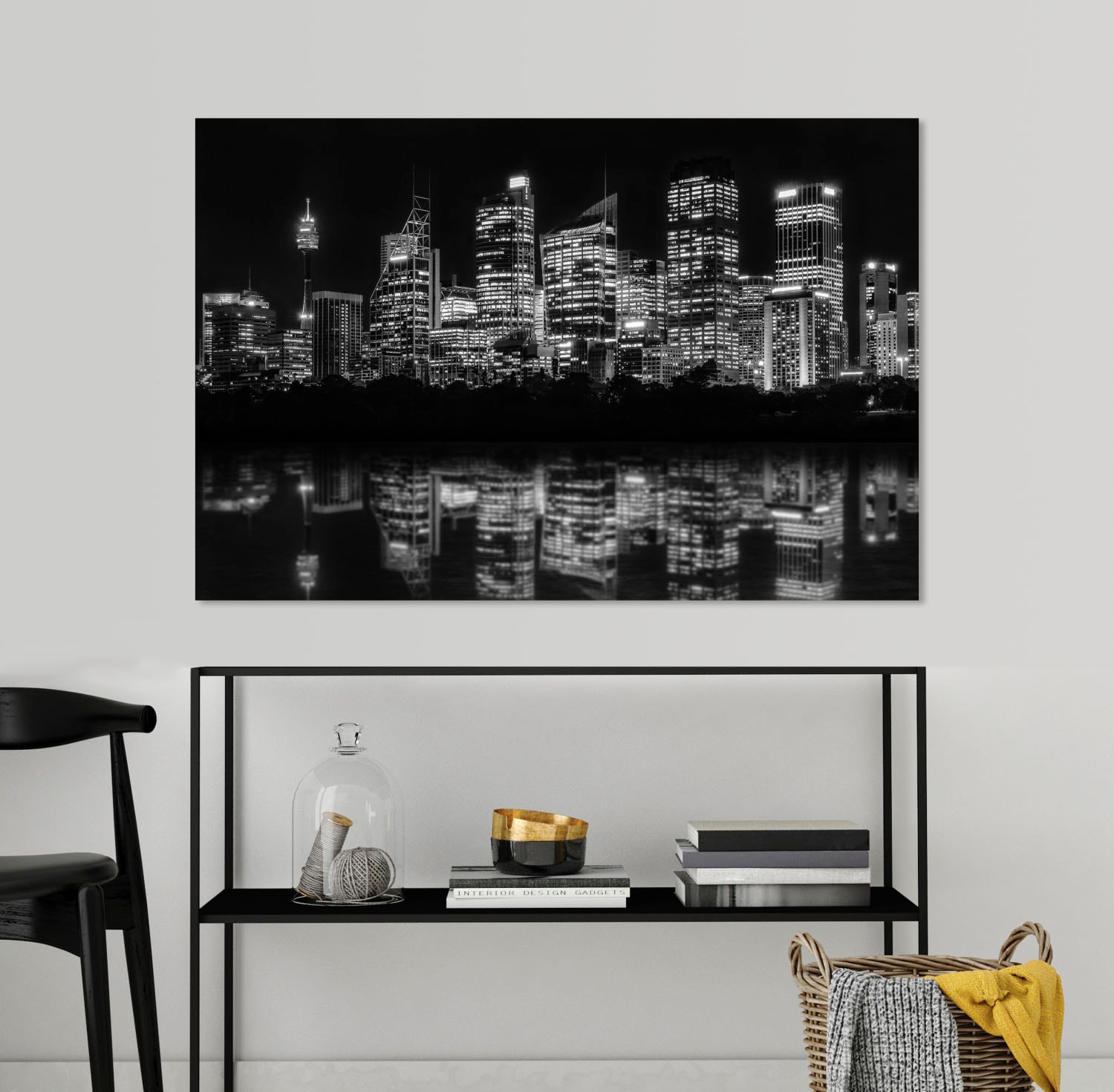 queence Acrylglasbild »Hochhäuser«, Skyline-Gebäude-Städte-Amerika-Bilder von Amerika-New York-Schwarz-Weiss, Fine Art-Print in Galeriequalität