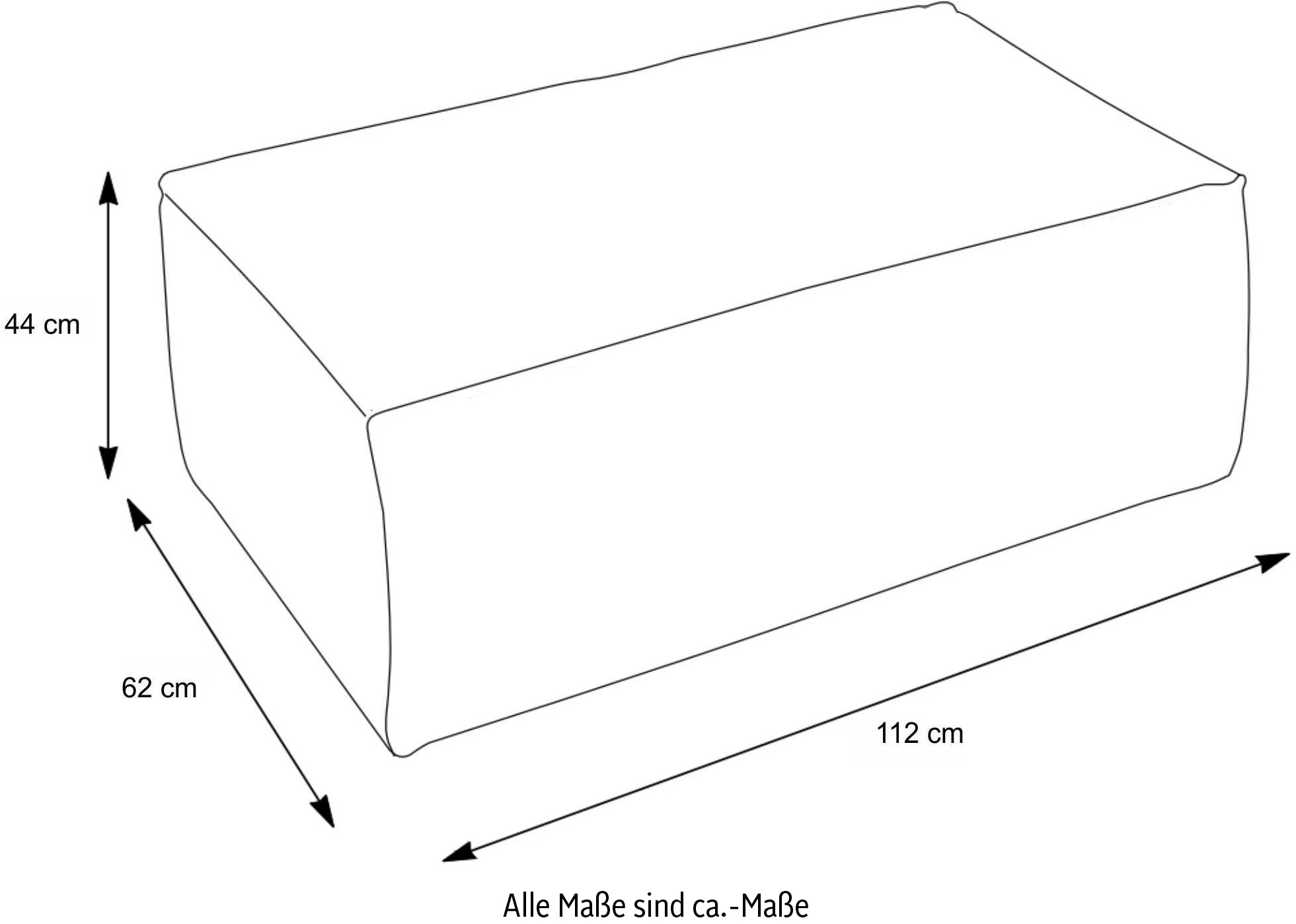 andas Hocker »BAKELS, Polsterhocker in Cord oder Boucle-Stoff«, zur Serie BAKELS, Hocker stellbar zum Schlafsofa (Krokodilverbinder)