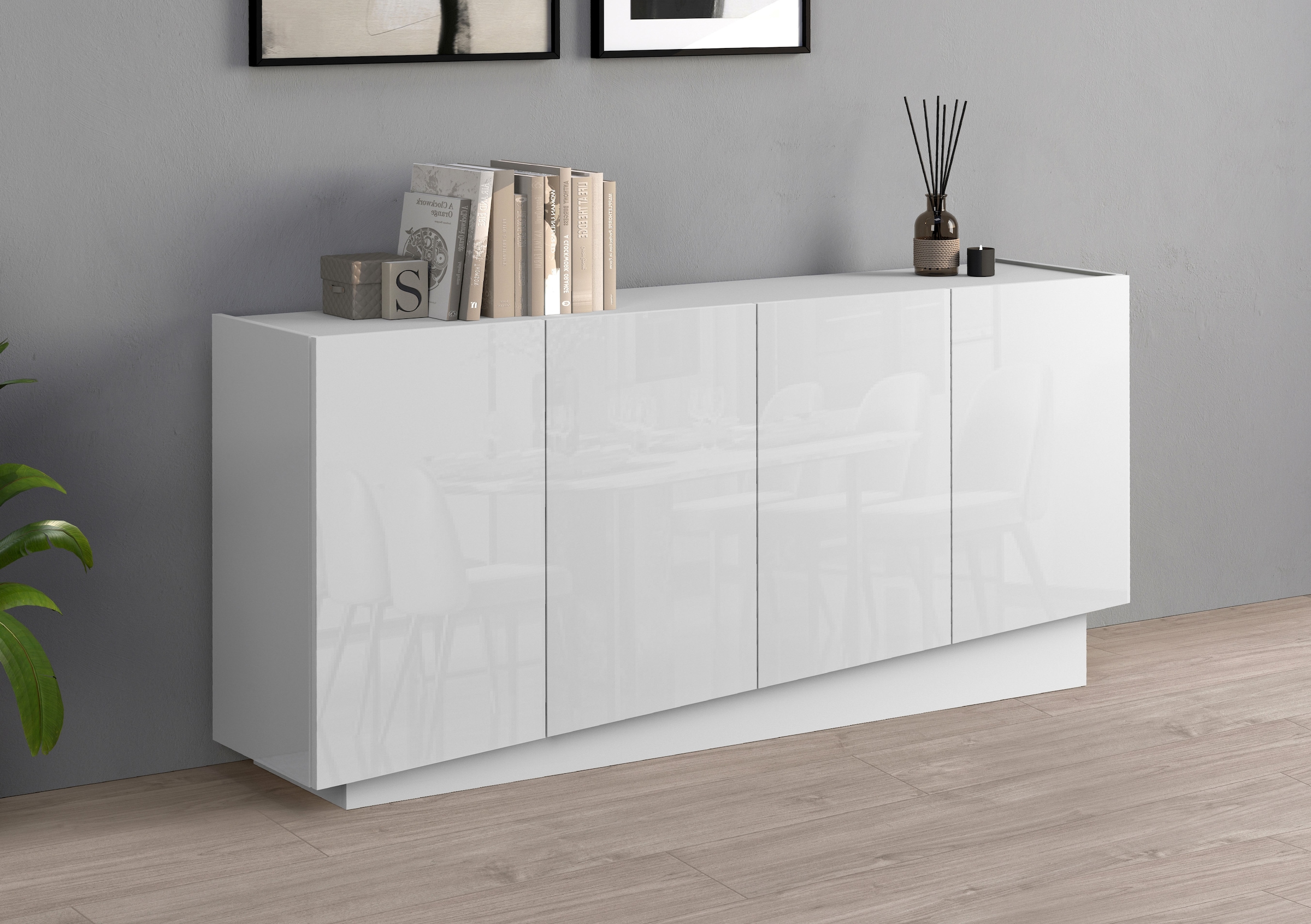 INOSIGN Sideboard »VELA, Sideboard, Breite 160 cm, Design mit schrägen Türen«, (1 St.), Made in Italy, Masse-B/T/H: 160x35x75,Sideboard, Anrichte, Kommode