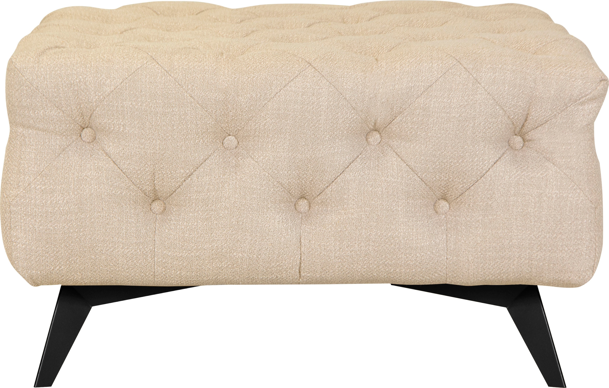 Leonique Polsterhocker »Glynis«, aufwändige Knopfheftung, moderne Chesterfield Optik, Fussfarbe wählbar