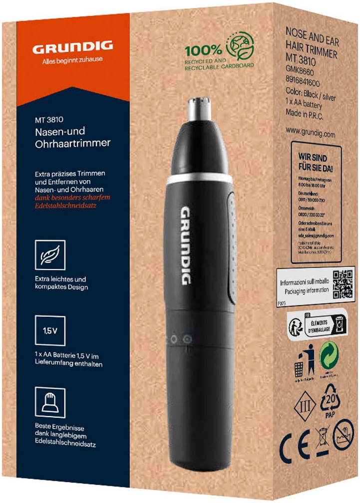 Grundig Nasen- und Ohrhaartrimmer »Multi-Haartrimmer MT 3810«, 1 Aufsätze