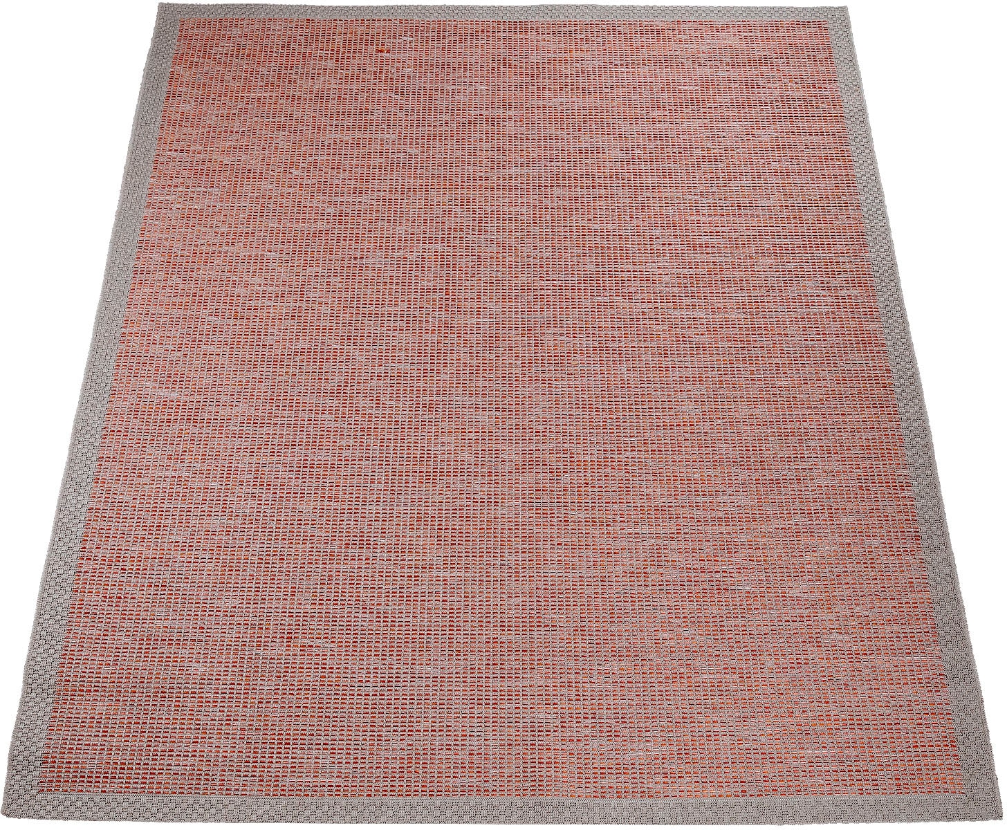 Paco Home Teppich »Quebec 135«, rechteckig, 4 mm Höhe, Flachgewebe, meliert, mit Bordüre, In- und Outdoor geeignet