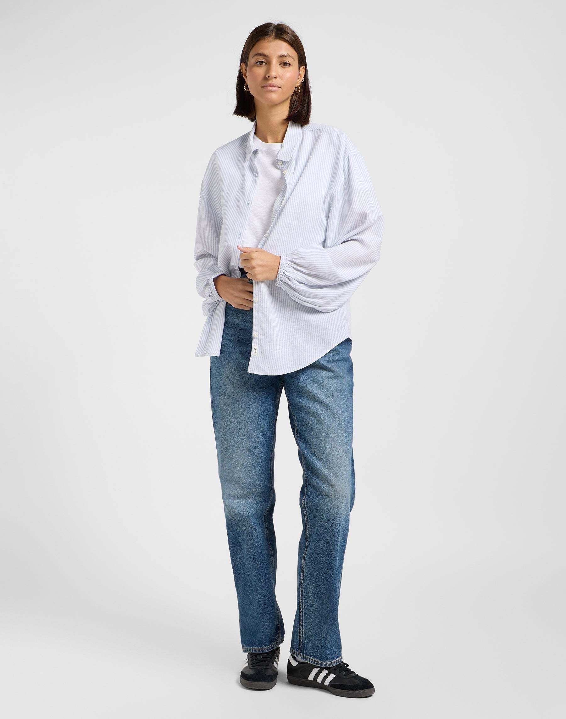 Lee® Langarmbluse »LEE Leinenhemd Blouse With Tie Front«