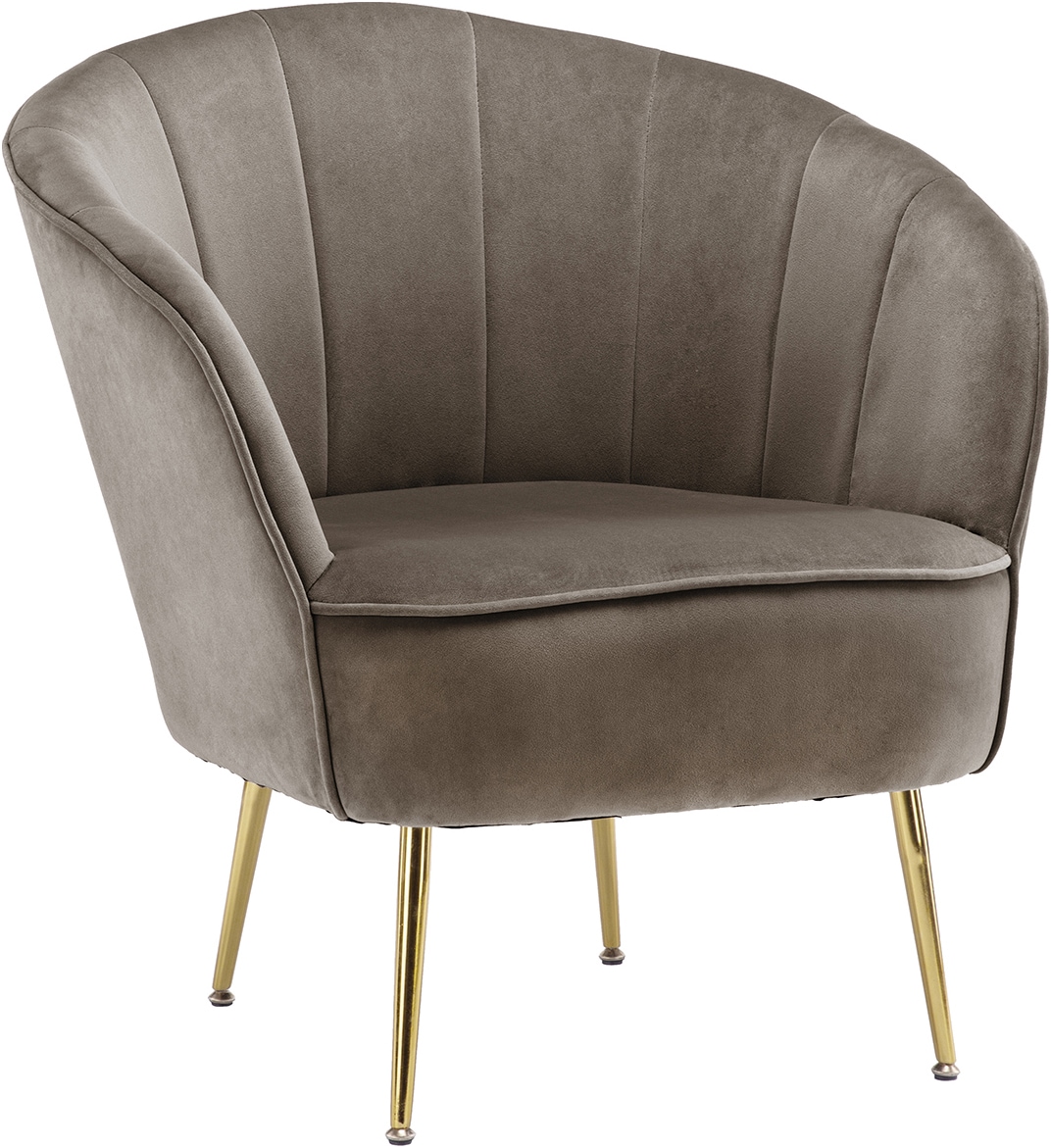 Kayoom Sessel »Loulan 125, gemütlicher Cocktail-Sessel, edler Samtbezug«, (1 St.), Cocktail-Sessel, Rückenlehne mit Ziernaht, Metallbeine in Goldfarben