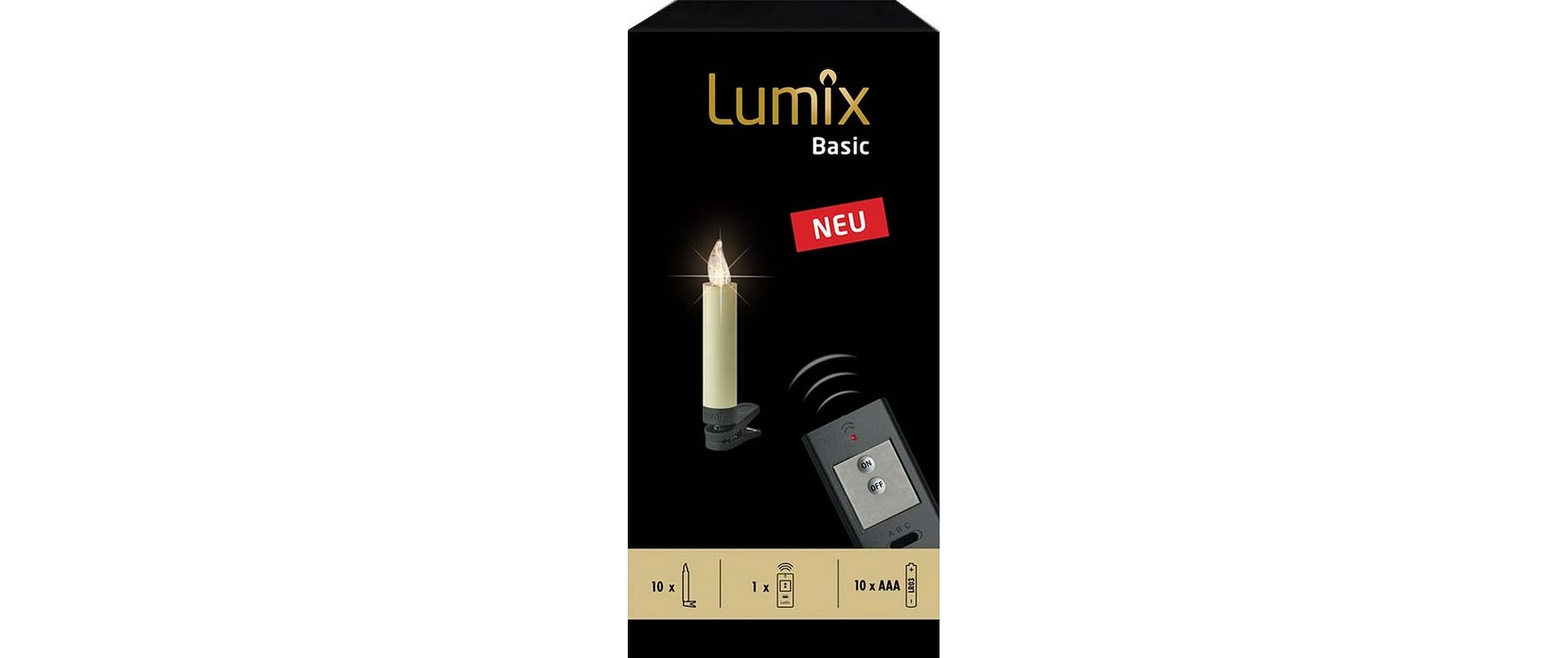 lumix Christbaumkerzen »Baumkerze Basic Mini 10e«, 10 St.-flammig