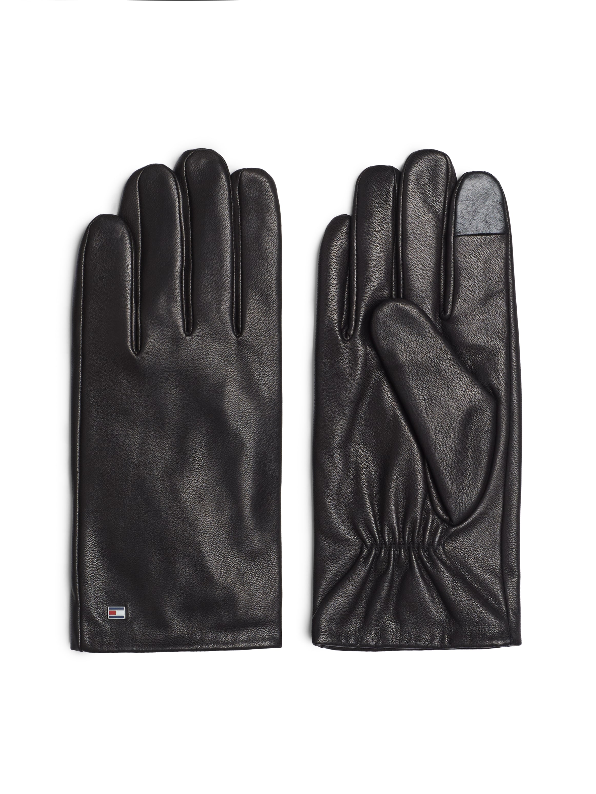 Tommy Hilfiger Lederhandschuhe »ESSENTIAL FLAG LEATHER GLOVES«, mit Tommy Hilfiger Flagge