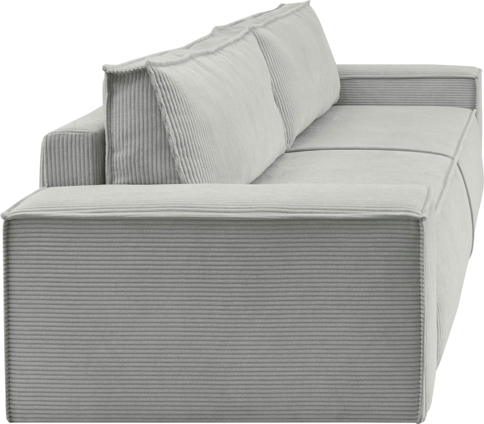 Home affaire 3-Sitzer »SHERWOOD Schlafsofa (257cm) Cord, Samtvelours, Vintage-Lederoptik«, Schlaffunktion mit Bettkasten (ca. 136/200cm)