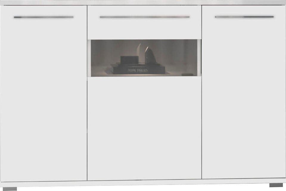 Places of Style Kommode »Piano«, (H/B/T): 84,6/150/45,2cm), Hochglanz UV lackiert, Soft-Close Funktion