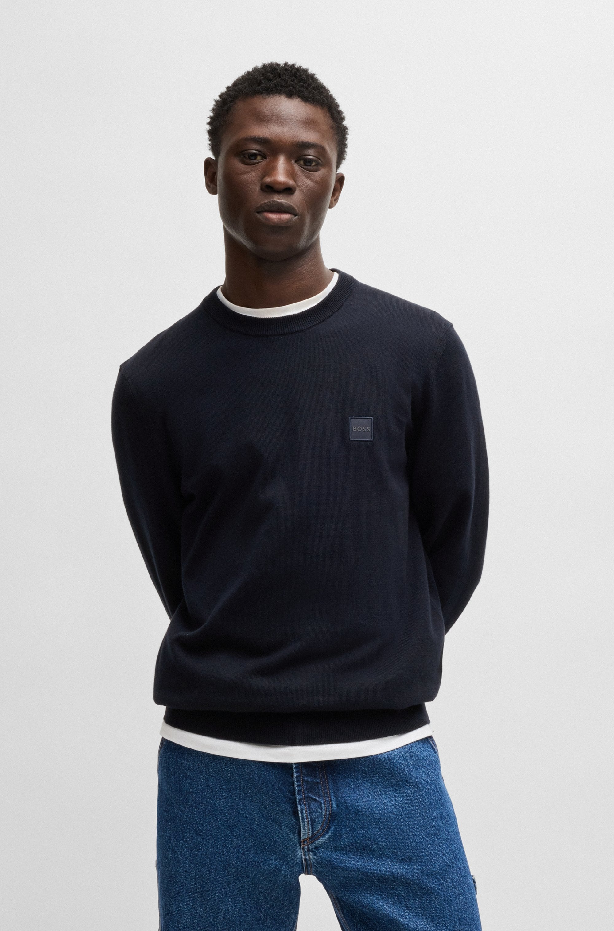 BOSS ORANGE Strickpullover »Kanovano« mit Rundhalsausschnitt