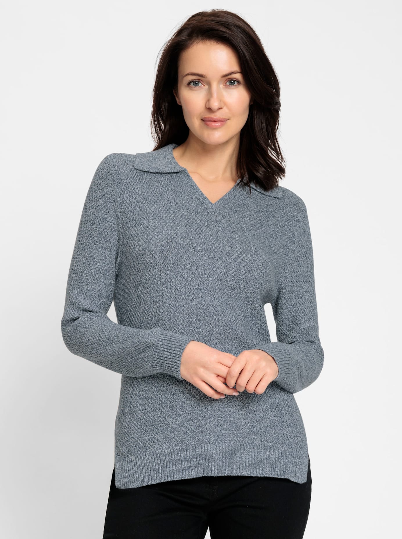 Inspirationen Strickpullover »Polopullover«