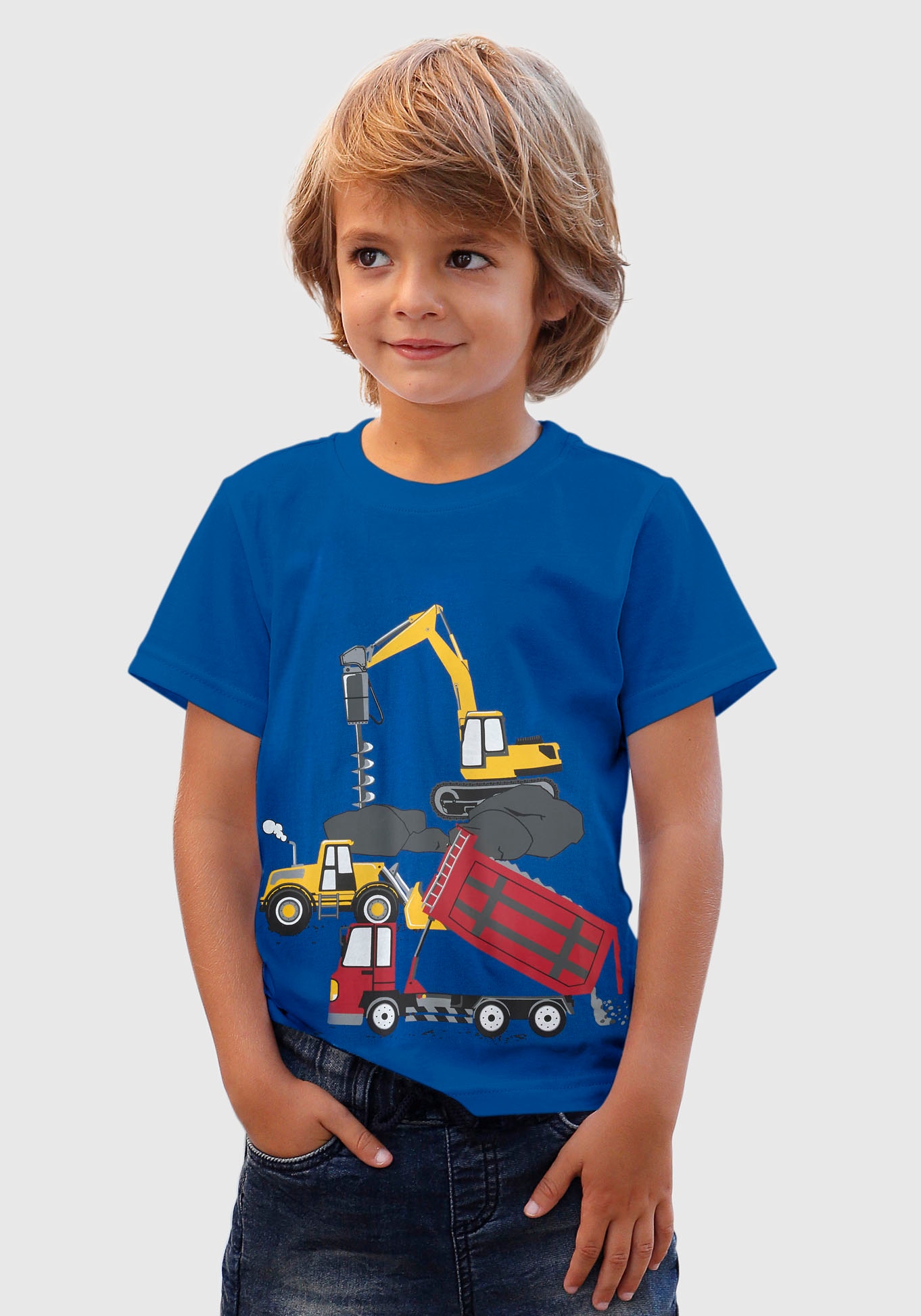 ✵ KIDSWORLD T-Shirt »BAUMASCHINEN«, Jelmoli-Versand ordern Spruch | günstig