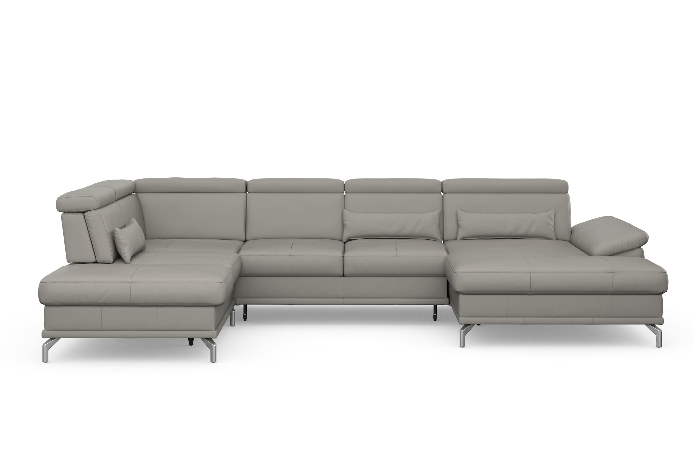 sit&more Wohnlandschaft »Cabrio U-Form, mit Sitztiefenverstellung, Arm- und Kopfteilverstellung«, 3 Nierenkissen, Federkern, optional Bettfunktion und Stauraum