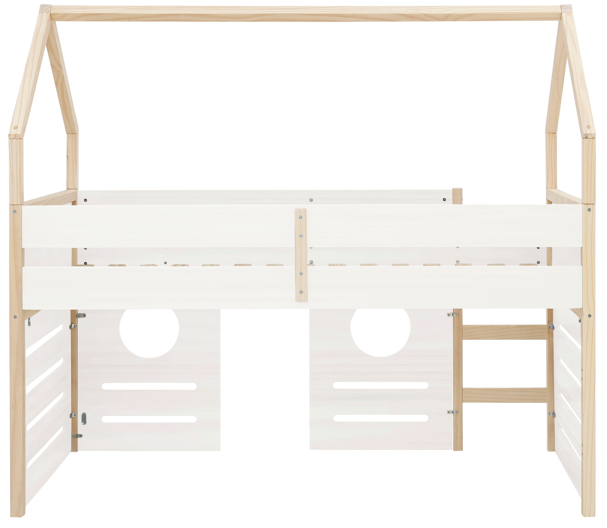 Lüttenhütt Hochbett »Janne«, Kiefernholz, Einzelbett, inklusive Holzleiter, Liegefläche 90x200 cm