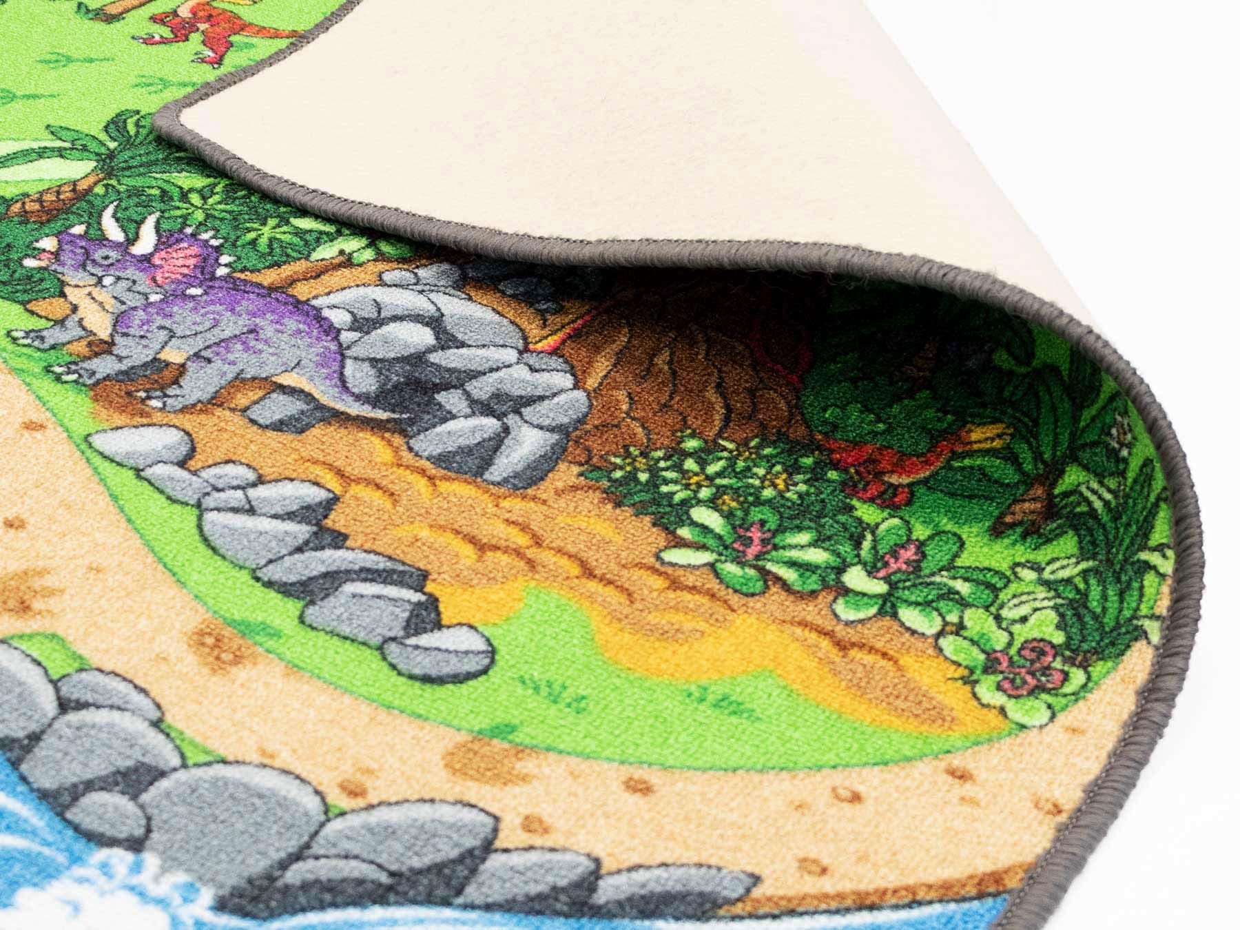 Primaflor-Ideen in Textil Kinderteppich »DINO«, rechteckig, Strassen-Spiel-Teppich, Motiv Dinosaurier, Kinderzimmer