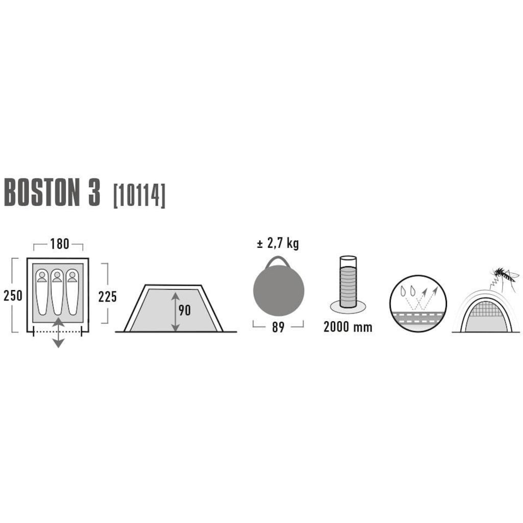 High Peak Wurfzelt »Boston 3«, 3 Personen, (mit Transporttasche)