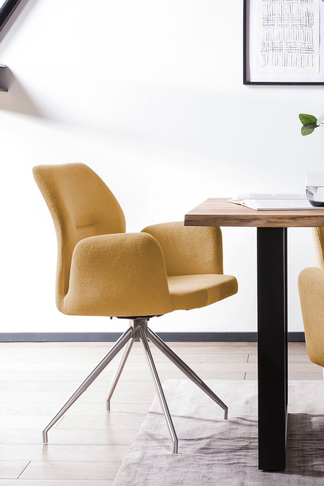 SalesFever Armlehnstuhl, aus Edelstahl kaufen 180° Drehfunktion, Gestell rostfreiem Strukturstoff, St., 1 Jelmoli-Versand | online