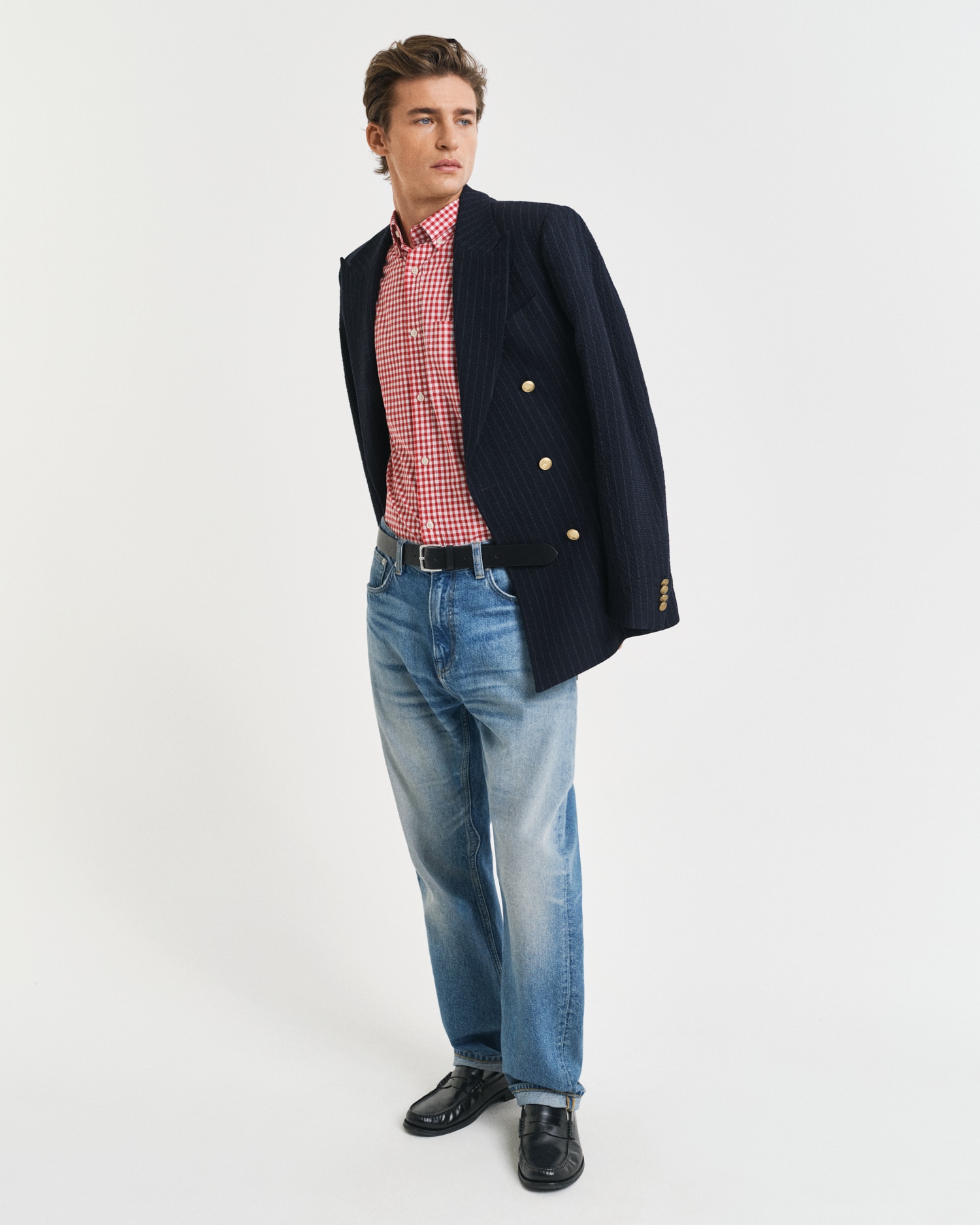 Gant Langarmhemd »REG POPLIN GINGHAM SHIRT«, mit Logostickerei auf der Brust