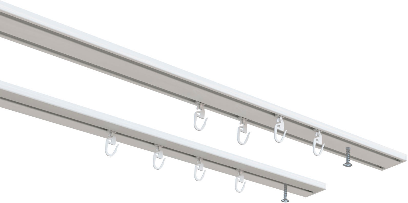 indeko Vorhangschiene "Wendeschiene" 2 läufig-läufig Innenlaufschiene 1- bis 4-läufig, Wunschmasslänge