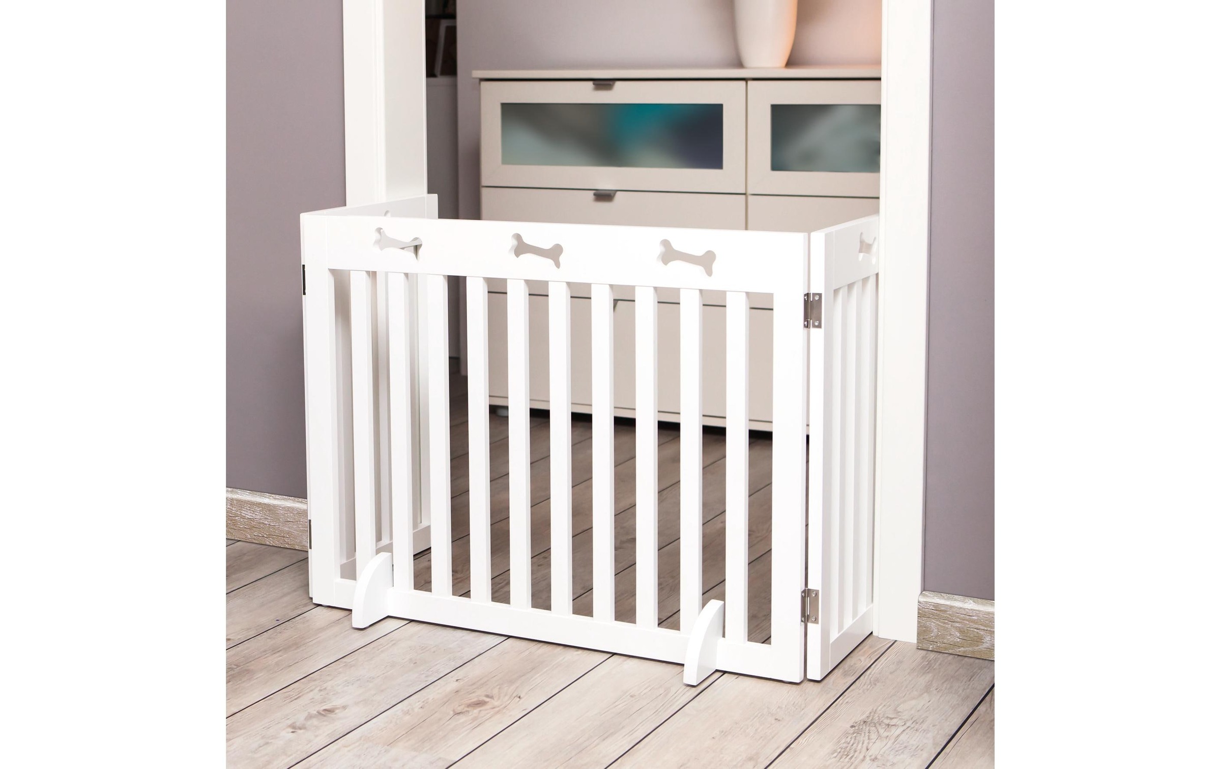 TRIXIE Tierabsperrgitter »3-teilig, 82 - 124 × 61 cm, Weiss«, 82 cm breit