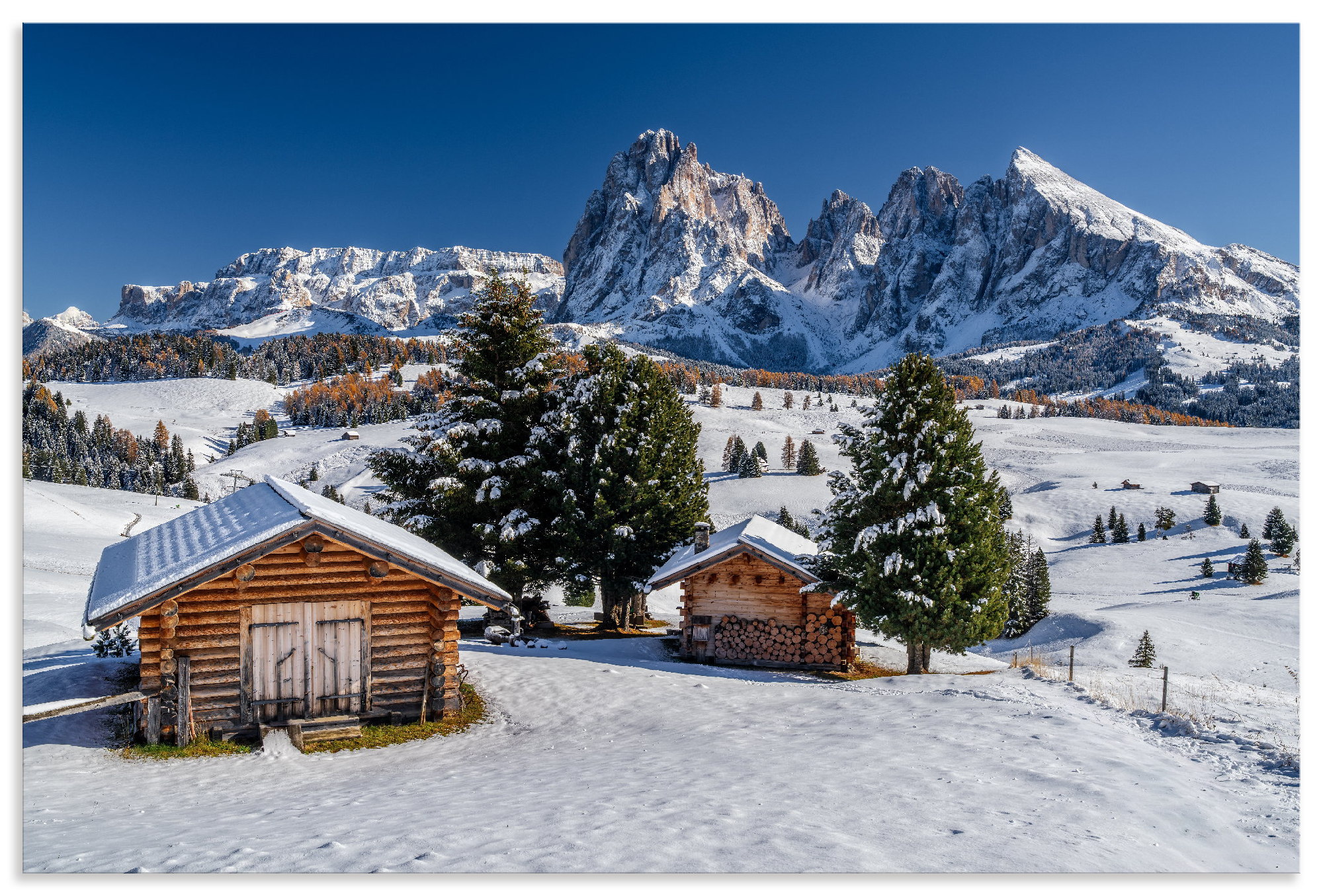 Artland Wandbild "Herbst auf der Seiser Alm Südtirol" Vier Jahreszeiten Bilder 1 Stk. tlg. als Alubild, Leinwandbild, Poster, Wandaufkleber in verschied. Grössen