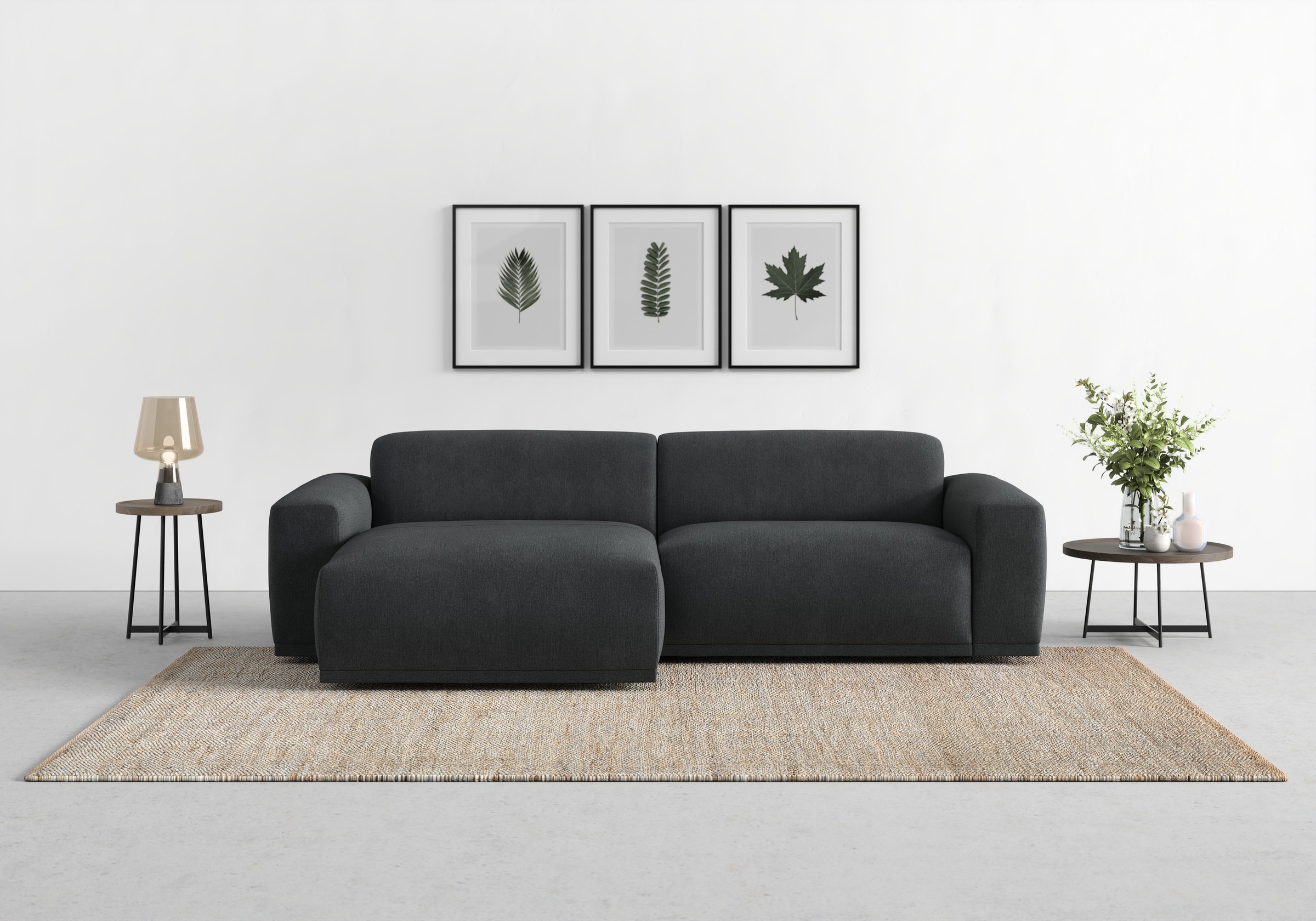 TRENDMANUFAKTUR Ecksofa "Braga, mit hochwertigem Kaltschaum, L-Form, in Cord erhältlich" modernes Sofa, Couch mit hohem Sitzkomfort, 255/72/160 cm (B/H/T)