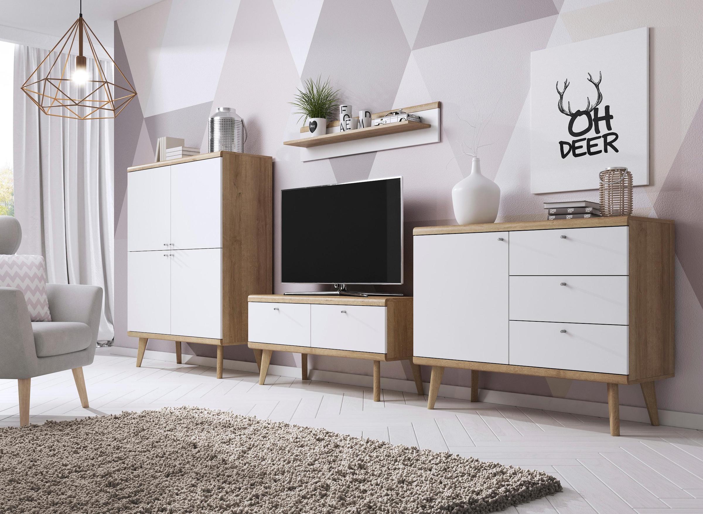 andas Sideboard »Merle«, Scandi Design, Breite 107 cm