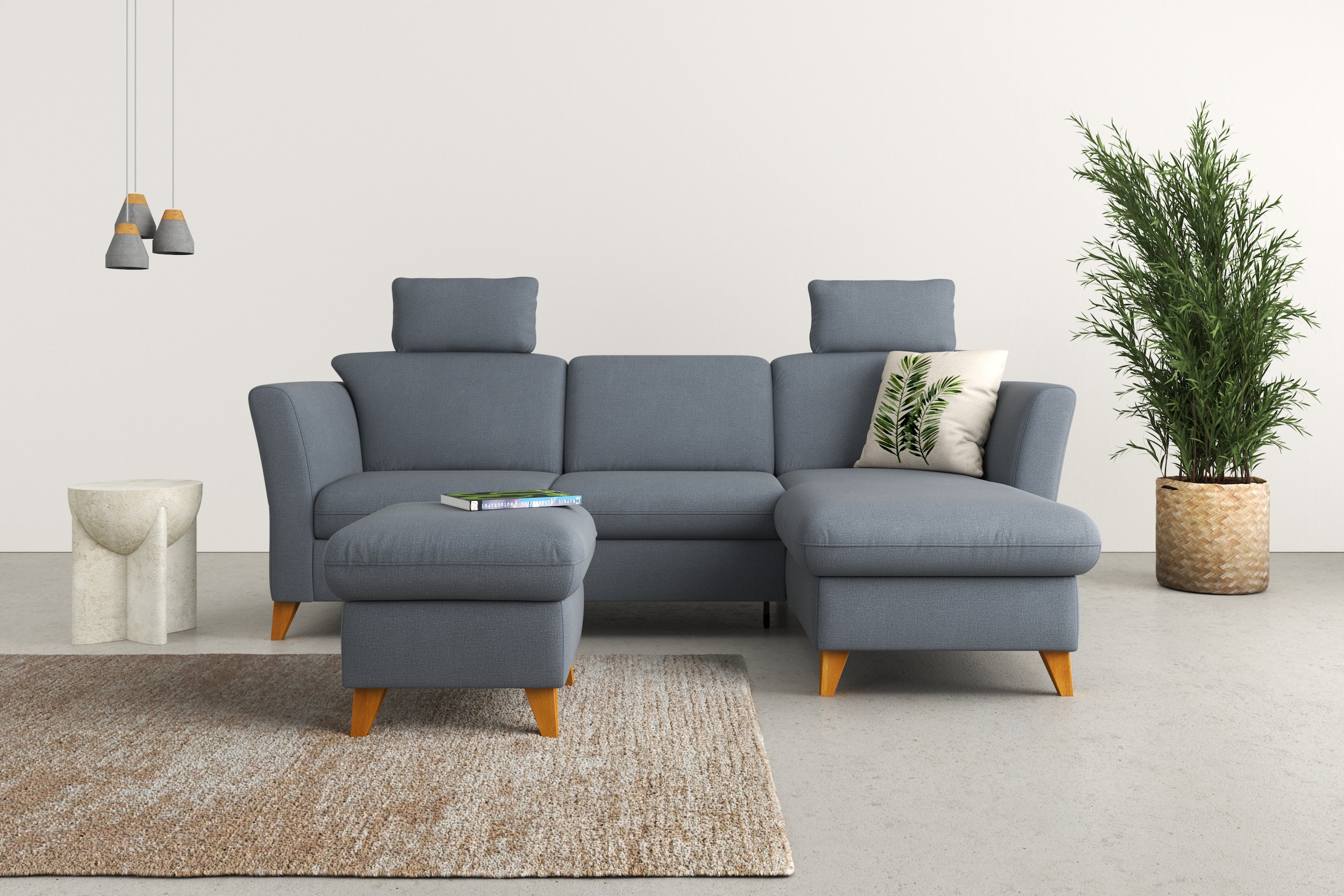 Home affaire Ecksofa "Trelleborg L-Form" Federkern-Polsterung, wahlweise mit Bettfunktion und Bettkasten