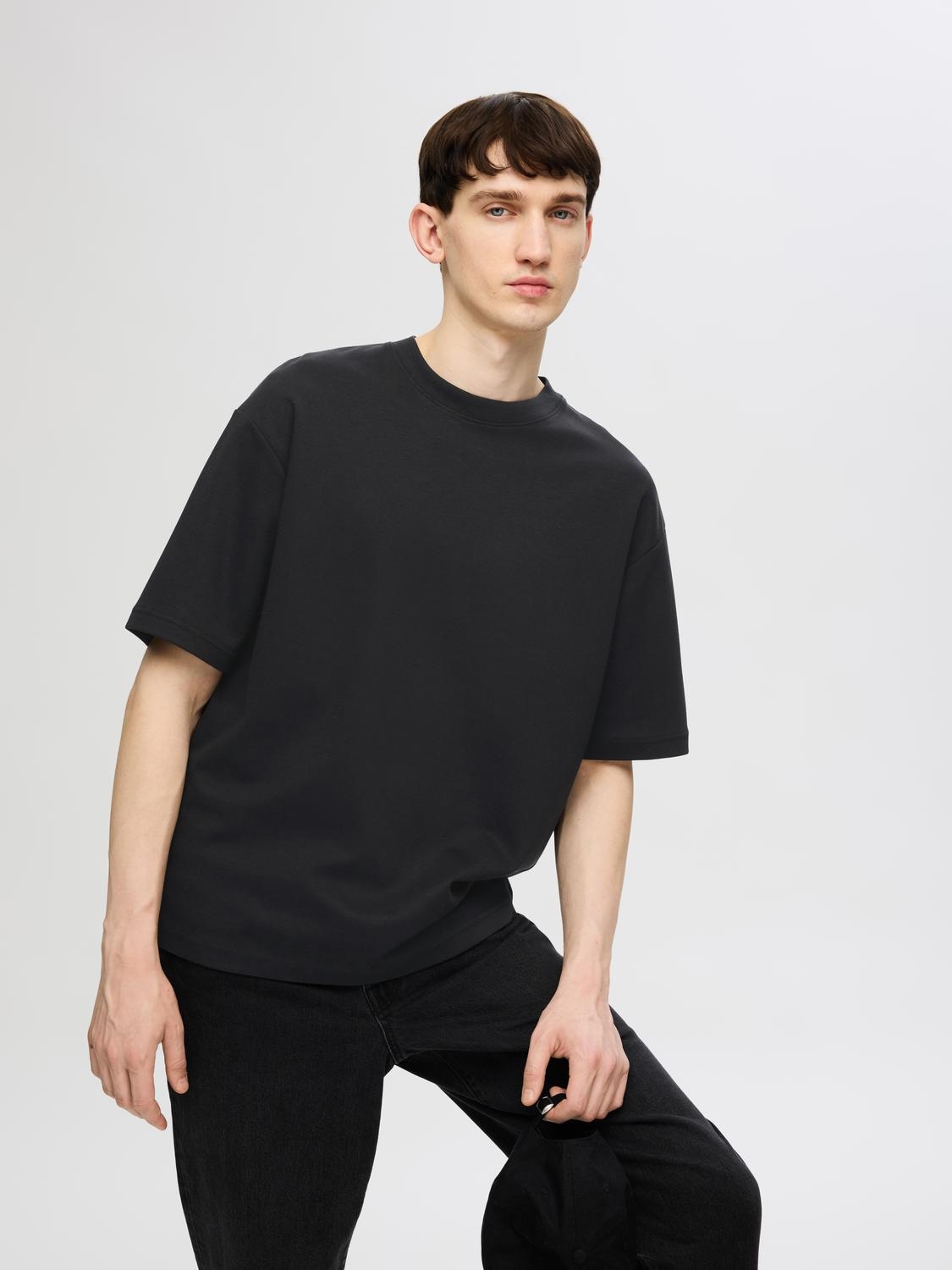 SELECTED HOMME T-Shirt »SLHLOOSEOSCAR SS O-NECK TEE NOOS«