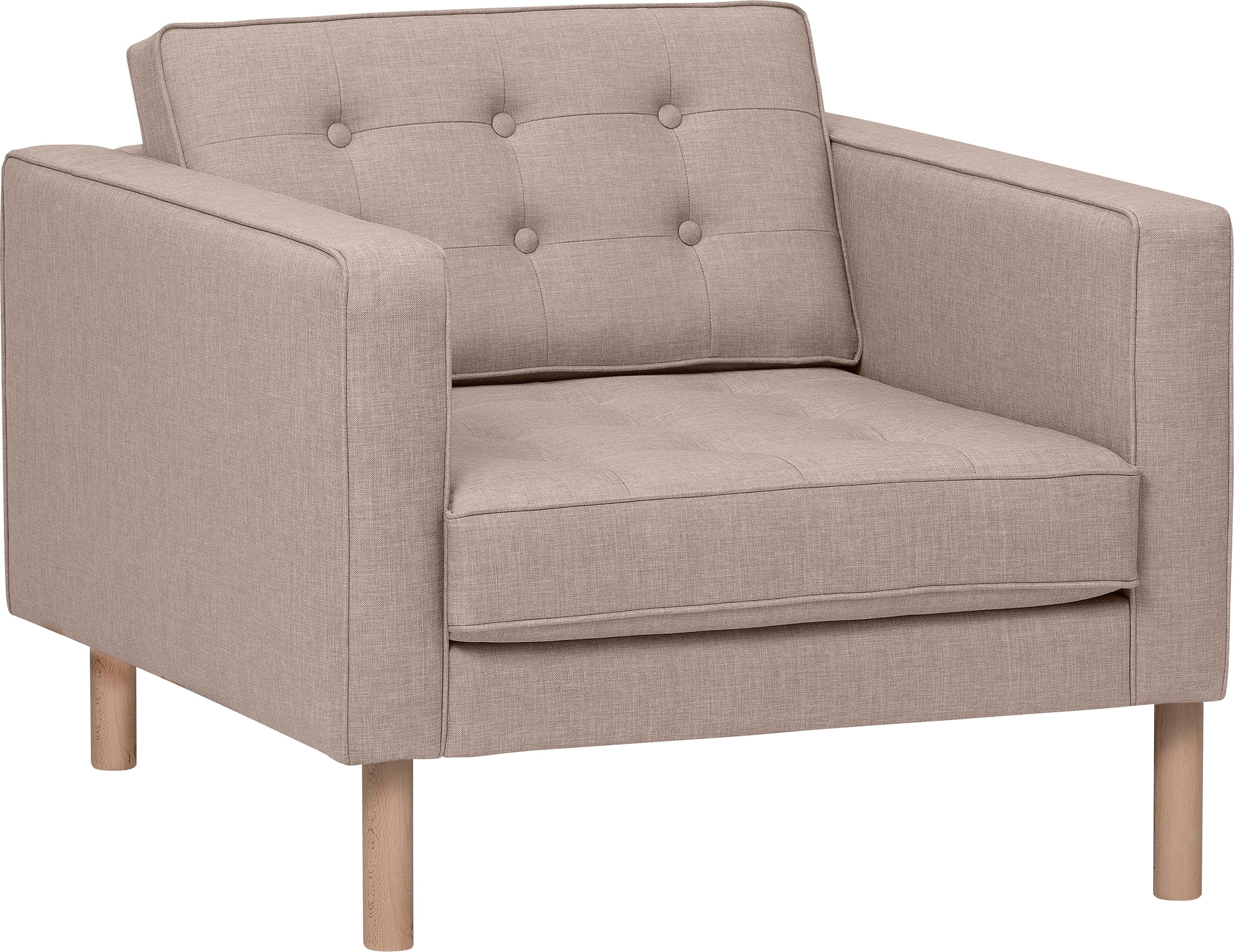 GEPADE Loungesessel »Clubsessel und Designsessel mit aufwendiger Rücken- und Sitzoptik,«, mit buchefarbenen Holzfüsse
