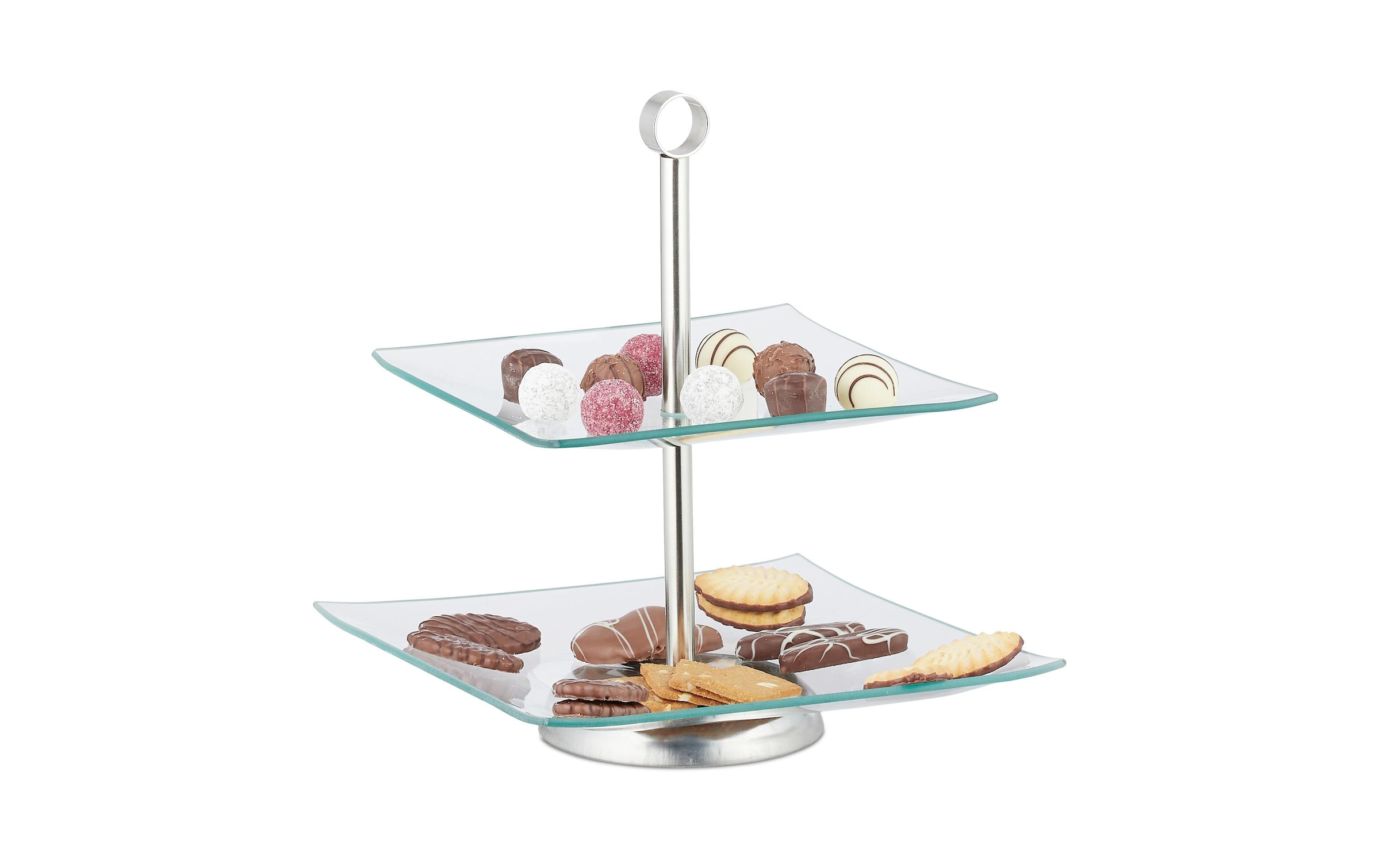relaxdays Etagere »eckig, 2-stufig,«