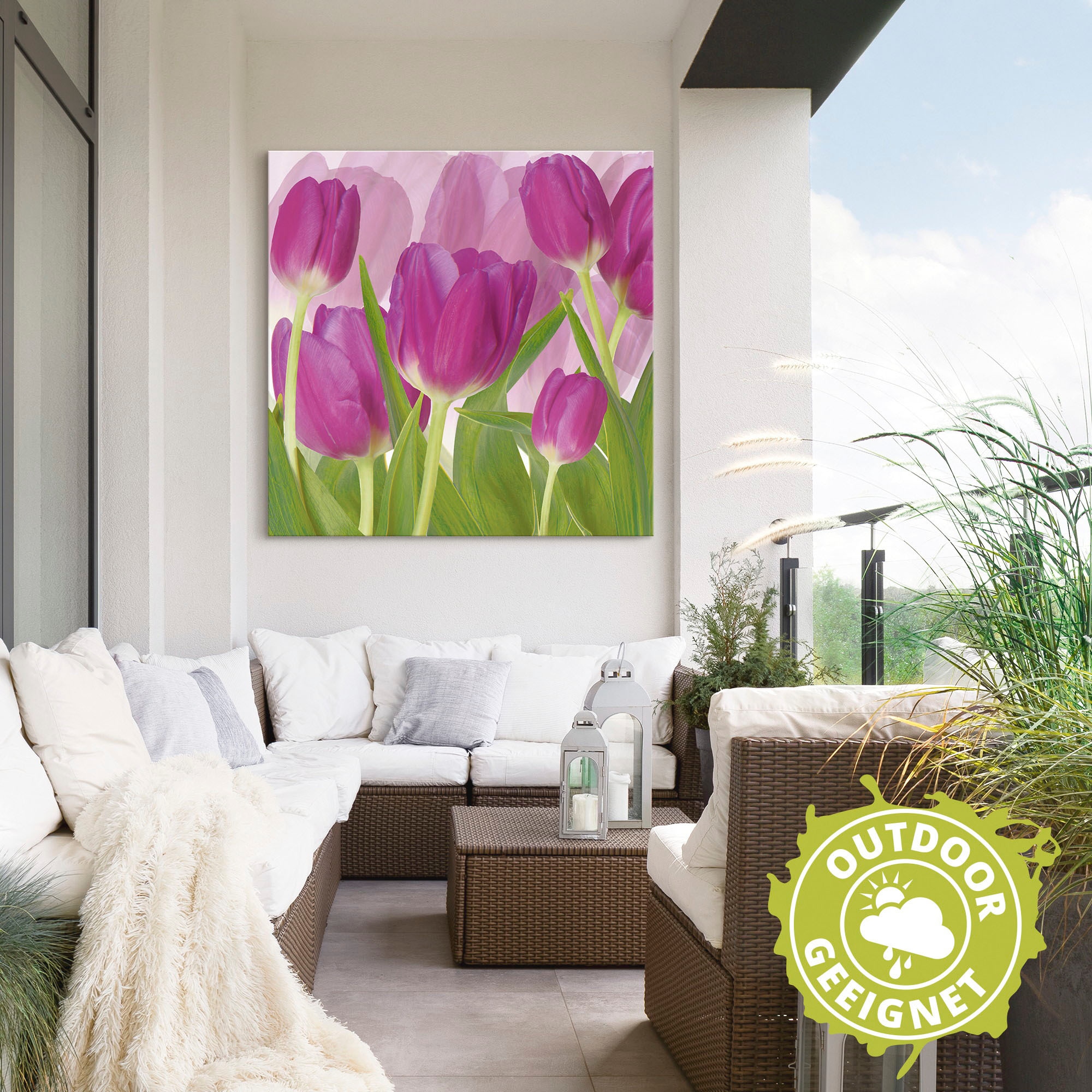 Artland Wandbild »Tulpenfeld lila«, Blumen, (1 St.), als Alubild, Outdoorbild, Leinwandbild in verschied. Grössen