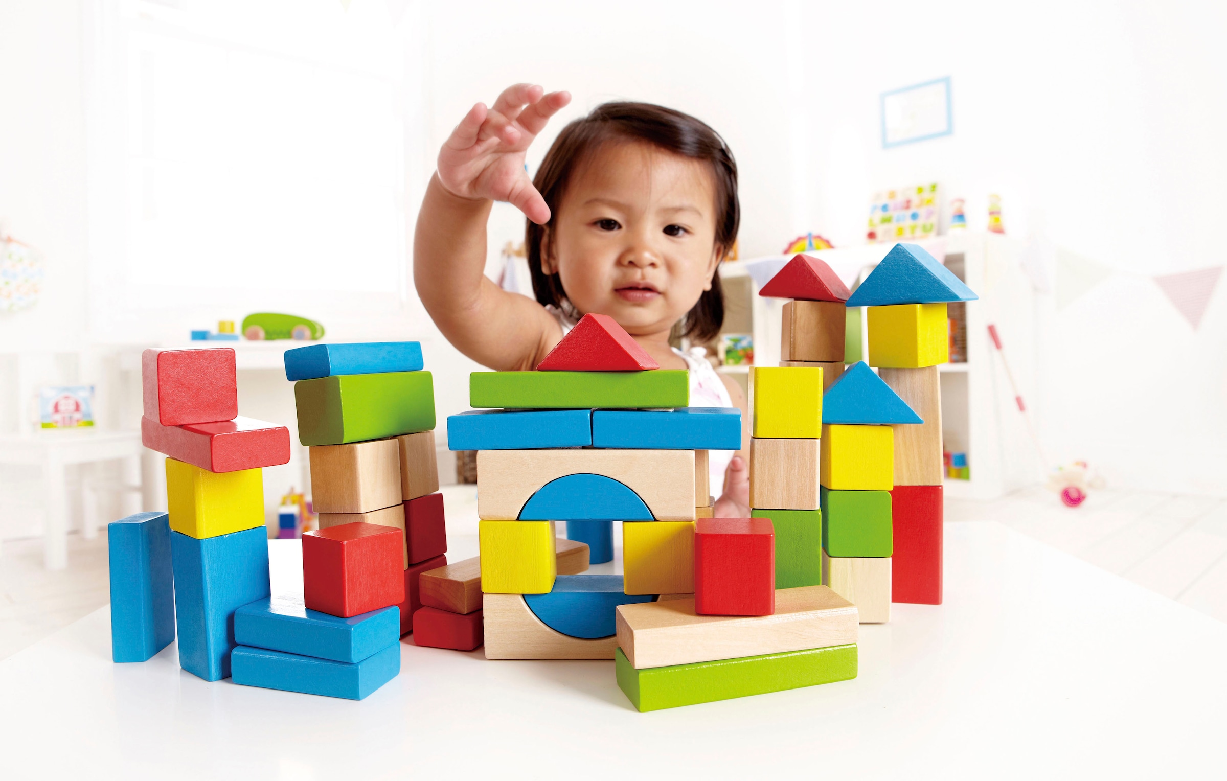 Hape Spielbausteine »Bunte Holzbausteine«, (Set, 50 St.)