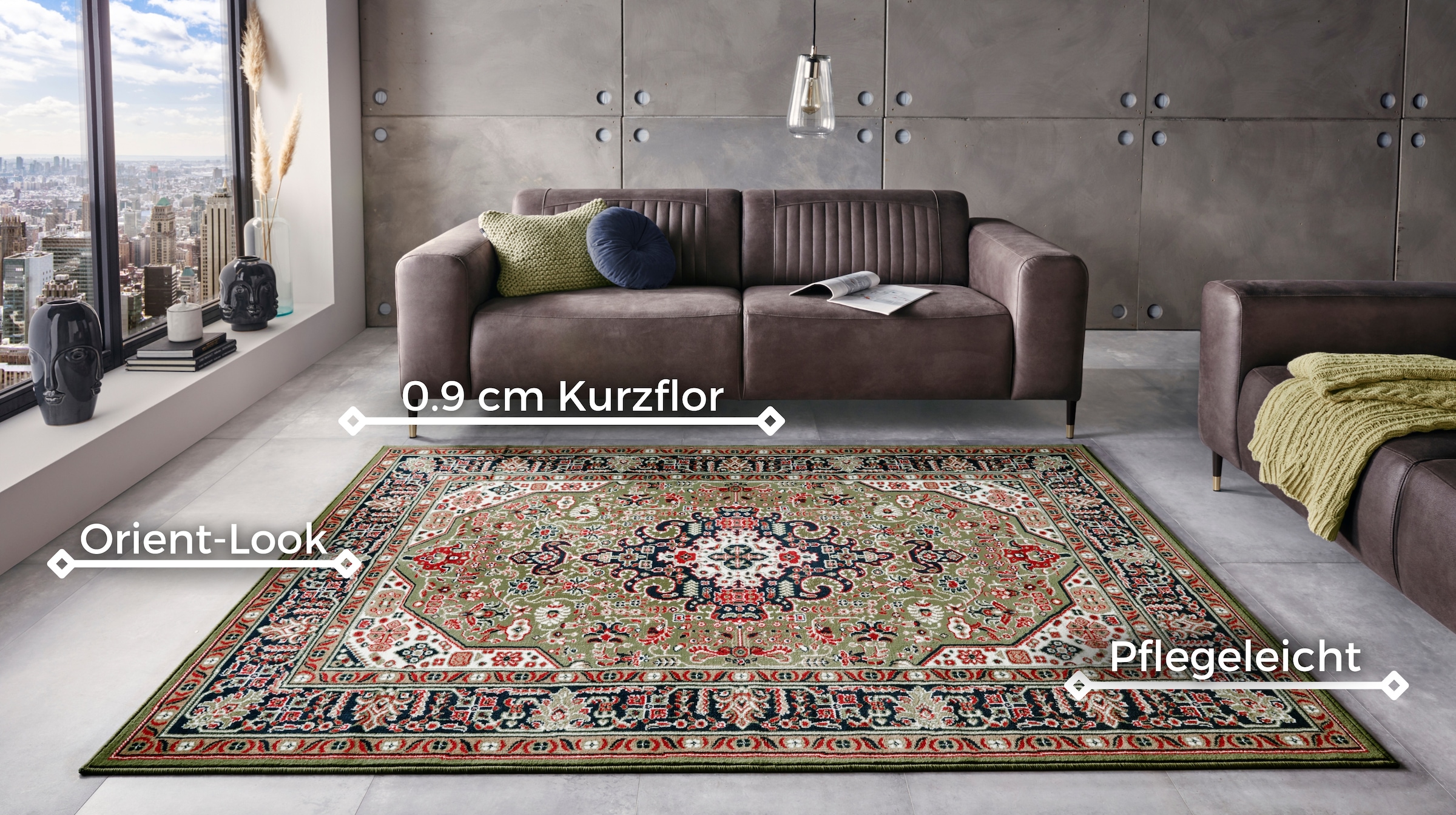 NOURISTAN Teppich »Skazar Isfahan«, rechteckig, Kurzflor, Orient, Teppich, Vintage, Esszimmer, Wohnzimmer, Flur