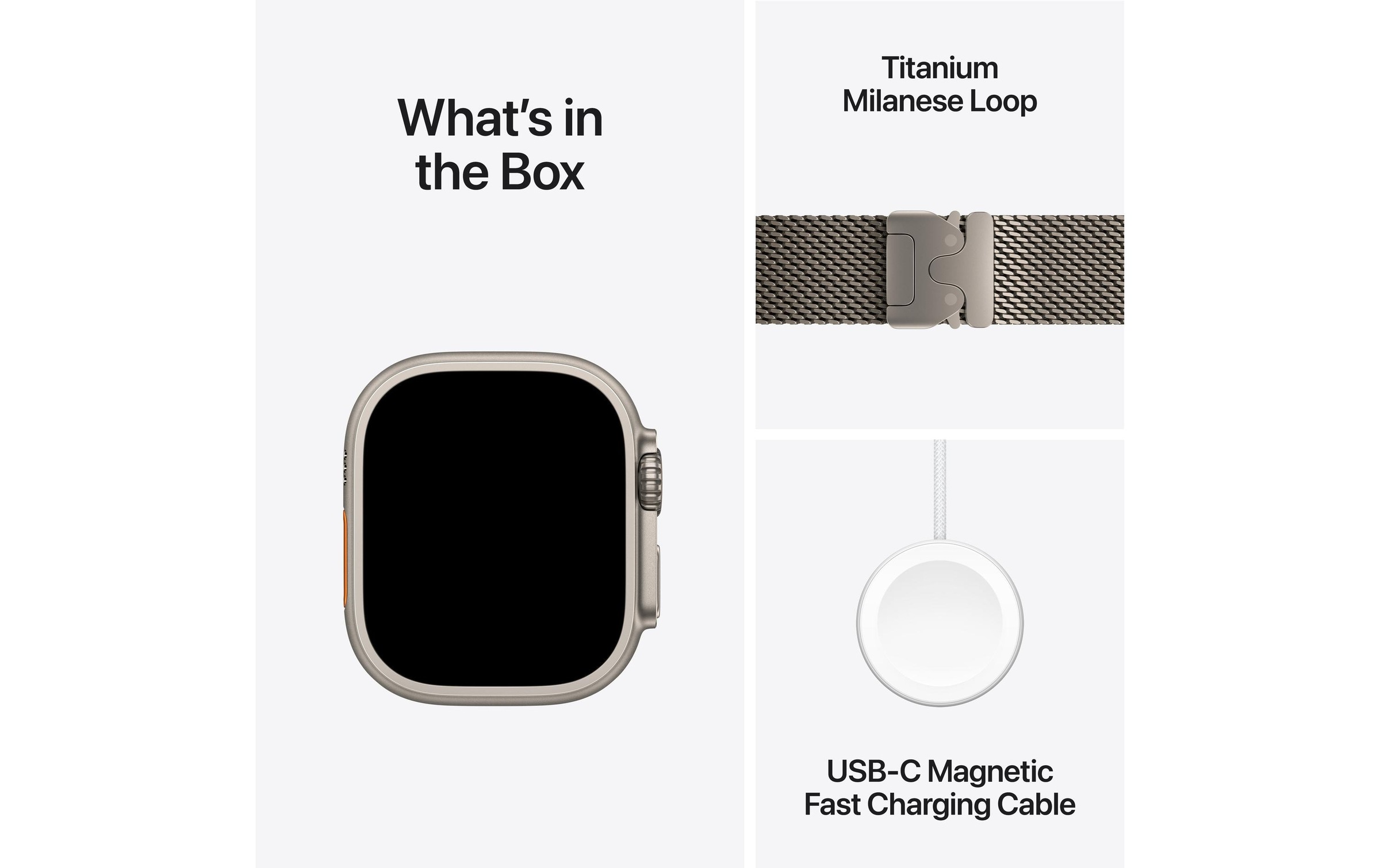 Apple Watch Ultra 2 Titan, 49 mm, GPS + Cellular, Milanese Loop M, Natur