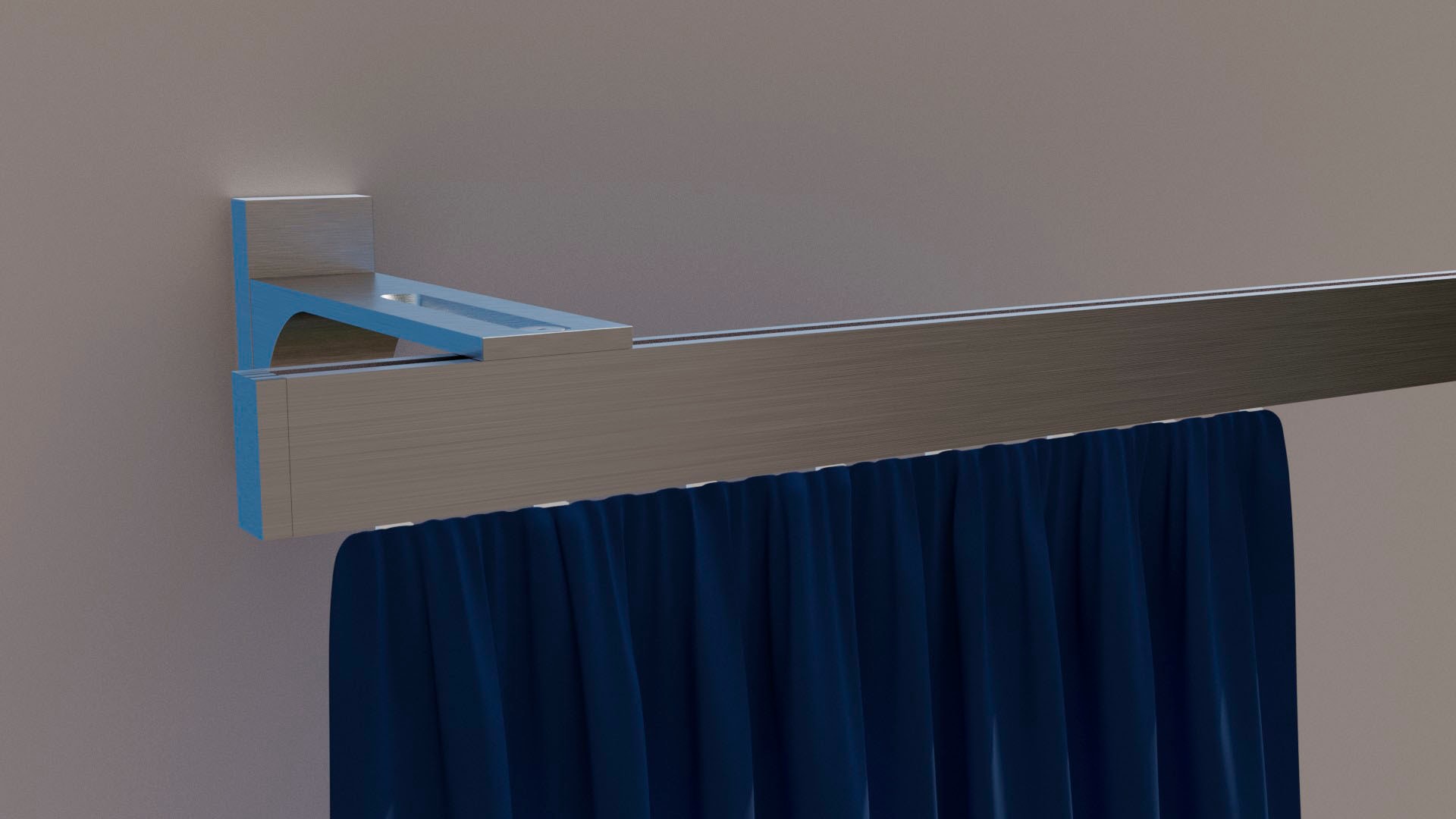 indeko Gardinenstange "Bern" 1 läufig-läufig Wunschmasslänge Innenlauf Komplett-Set inkl. Gleitern und Montagematerial