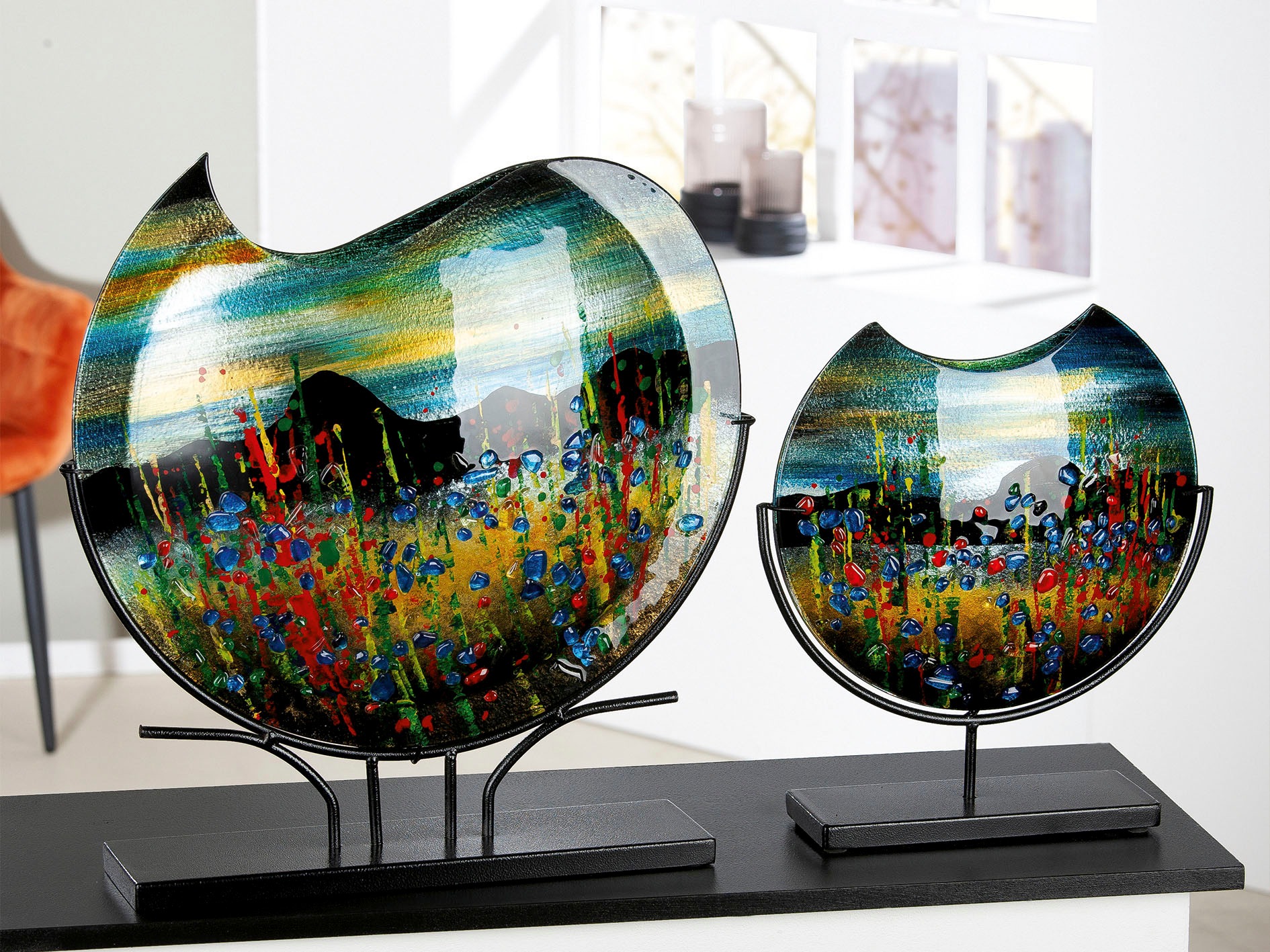 Casablanca by Gilde Dekovase "Dali, Höhe ca. 47,5 cm" dekorative Vase aus Glas, Dekoobjekt