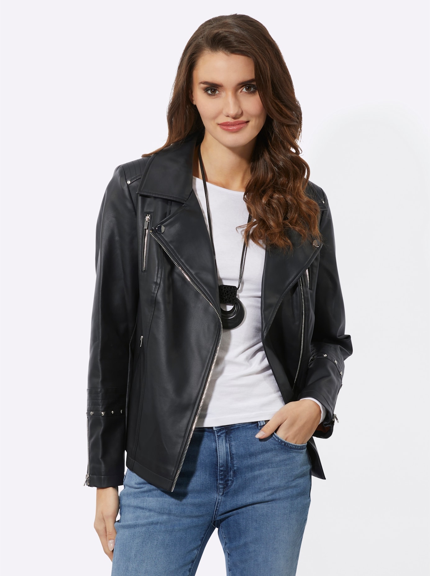 Inspirationen Lederimitatjacke, ohne Kapuze