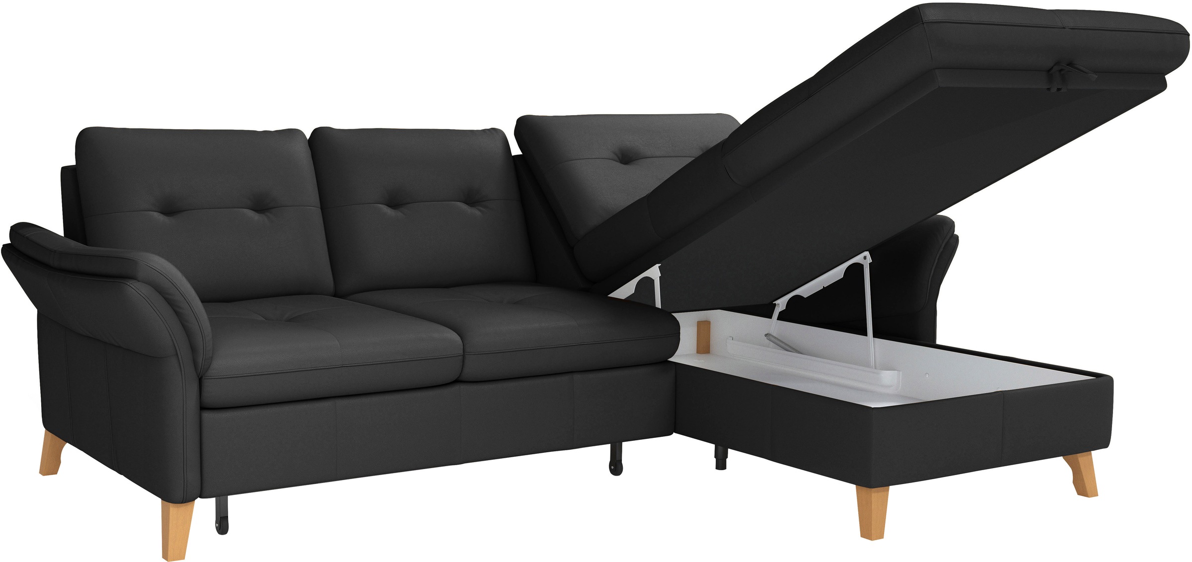 sit&more Ecksofa »Göteborg«, Sitztiefenverstellung und Federkern, wahlweise mit Bettfunktion