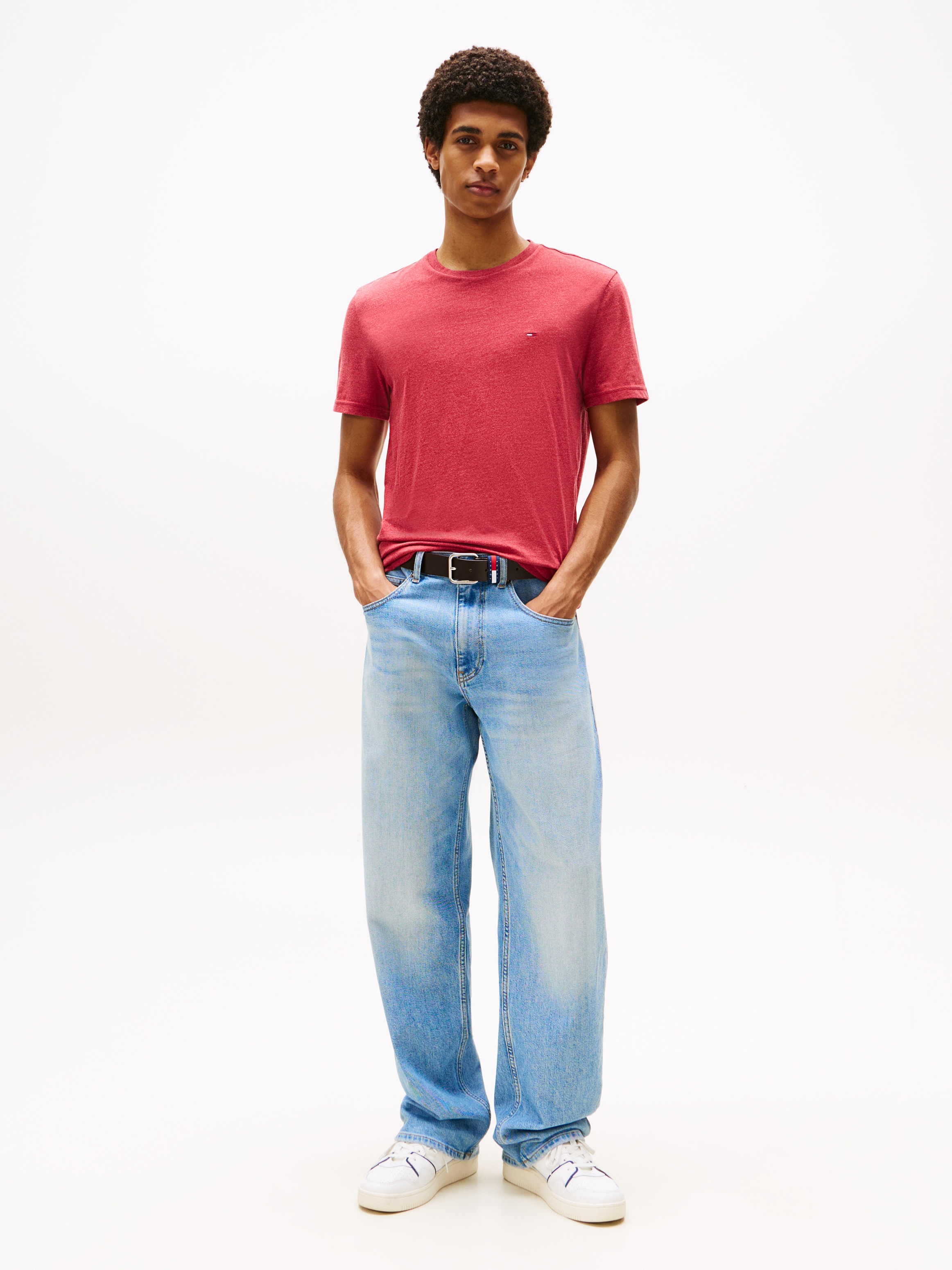 Tommy Jeans T-Shirt »TJM XSLIM JASPE HTR TEE EXT«, Mit Rundhalsausschnitt